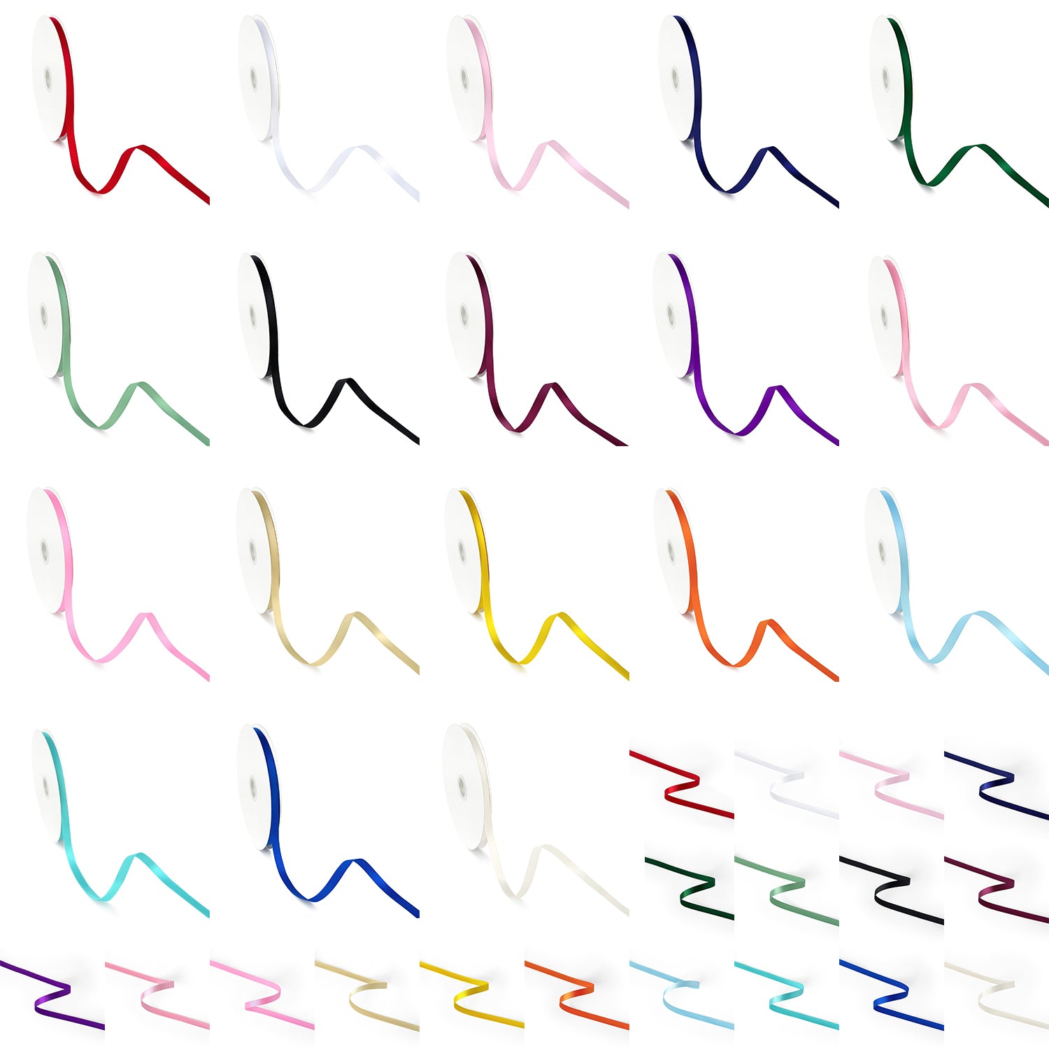 Peaco 3/8 inch single-faced satin ribbon, high-density OEKO-TEX certified polyester for corporate gifts and DIY decor (ISO 105 colorfast) 0.375"