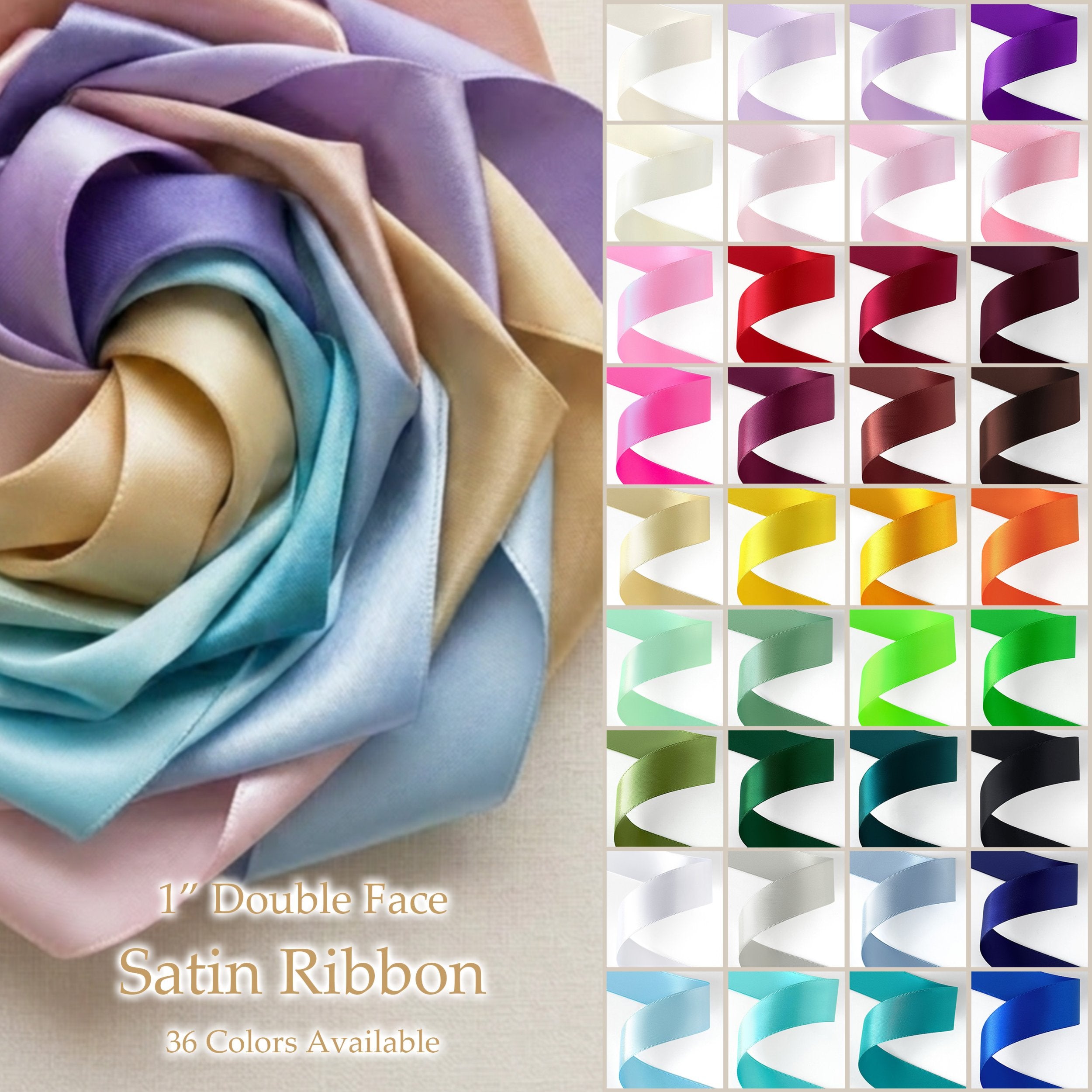 1 inch double faced satin ribbon 