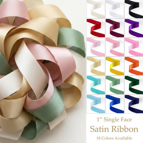 1 inch single faced satin ribbon