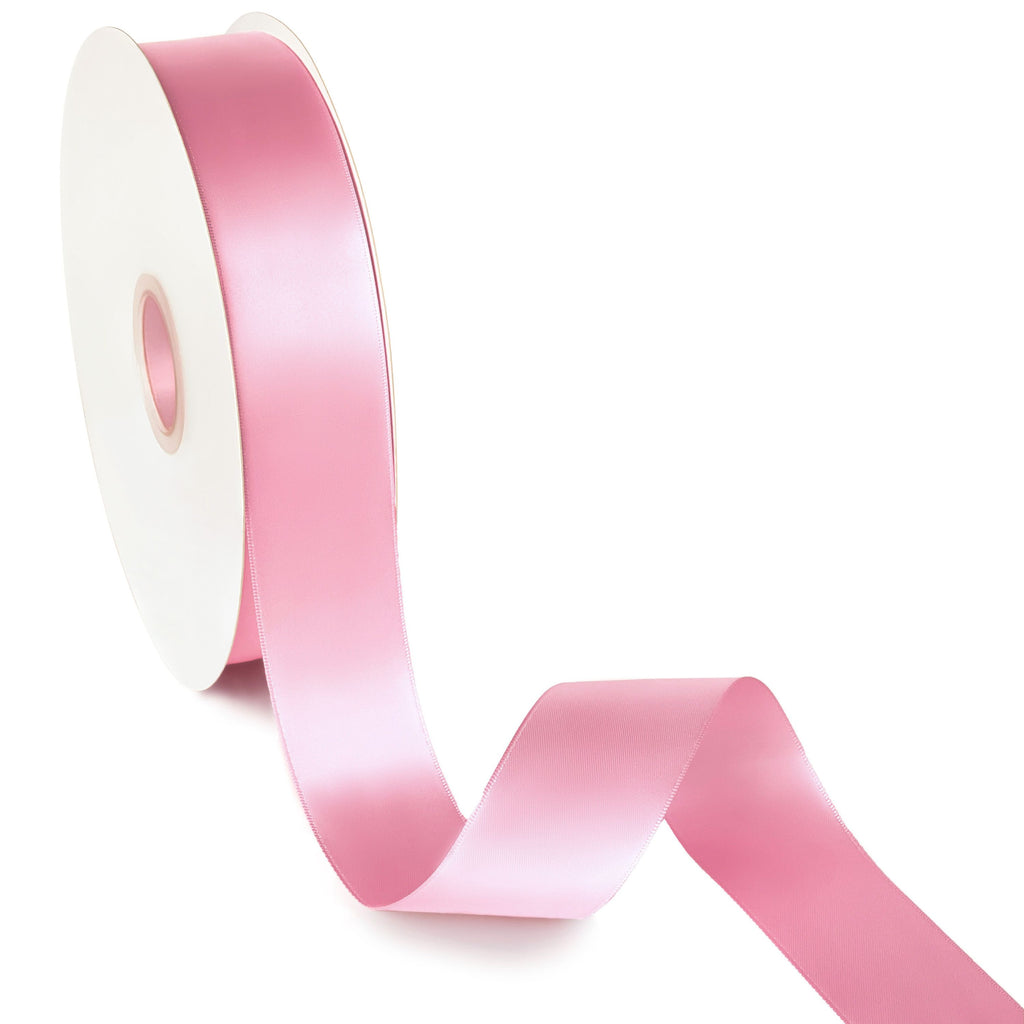 Peaco light rose gold 1.5 inch double-faced polyester satin ribbon 100 yards, high-density OEKO-TEX certified polyester for corporate gifts and DIY decor (ISO 105 colorfast) 1 1/2"