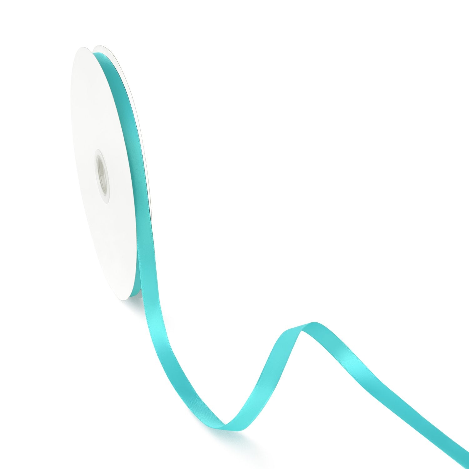 Peaco Aqua 3/8 inch single-faced satin ribbon 100 yards, high-density OEKO-TEX certified polyester for corporate gifts and DIY decor (ISO 105 colorfast) 0.375"