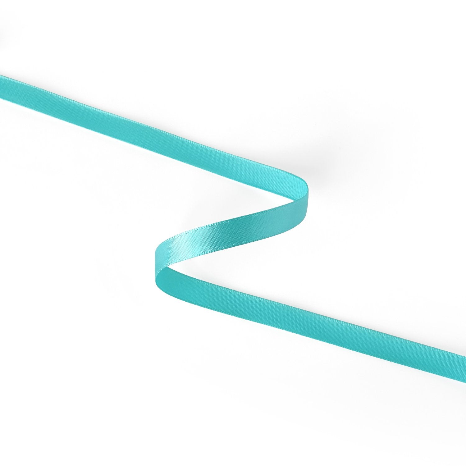 Peaco Aqua 3/8 inch single-faced satin ribbon, high-density OEKO-TEX certified polyester for corporate gifts and DIY decor (ISO 105 colorfast) 0.375" detail