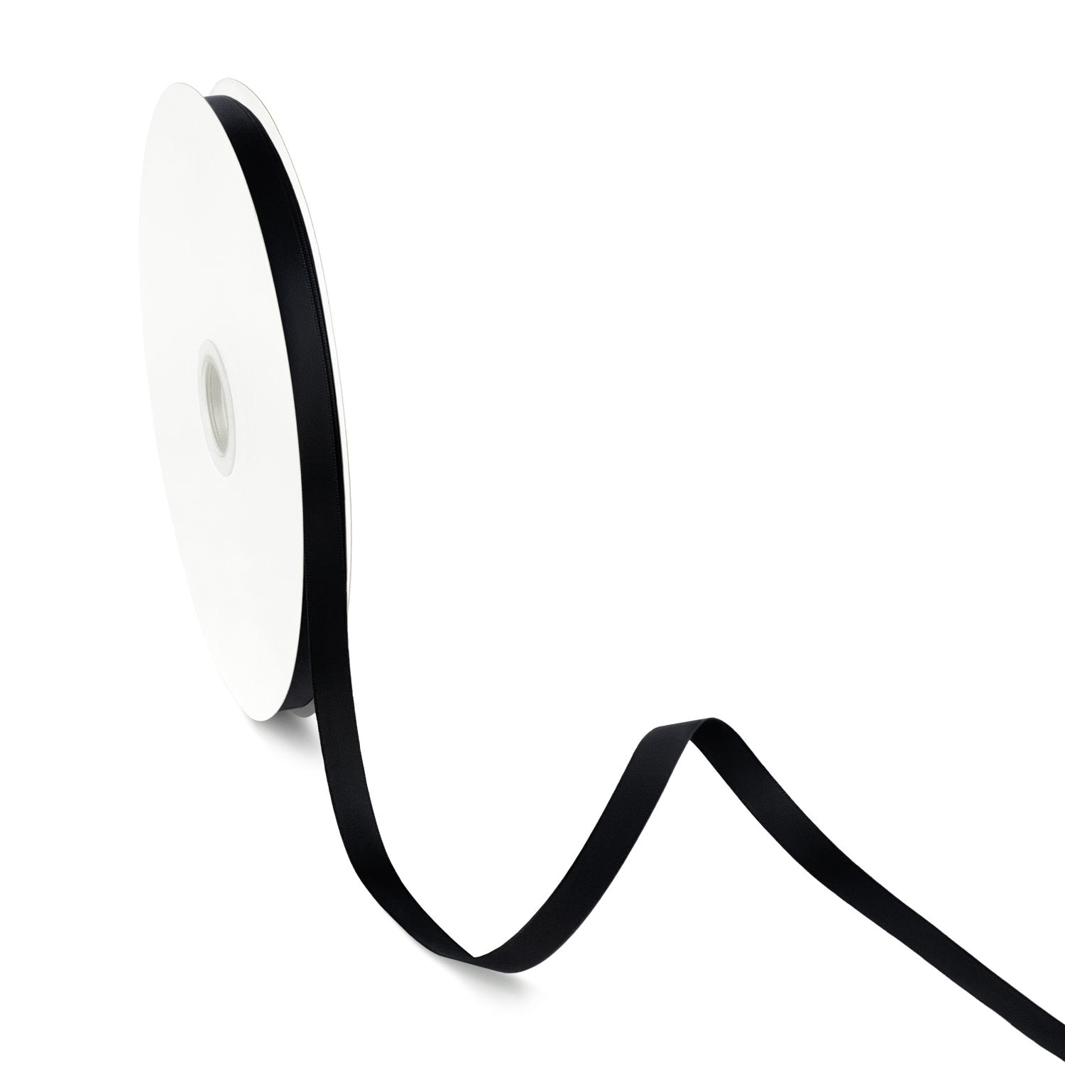 Peaco Black 3/8 inch single-faced satin ribbon 100 yards, high-density OEKO-TEX certified polyester for corporate gifts and DIY decor (ISO 105 colorfast) 0.375"