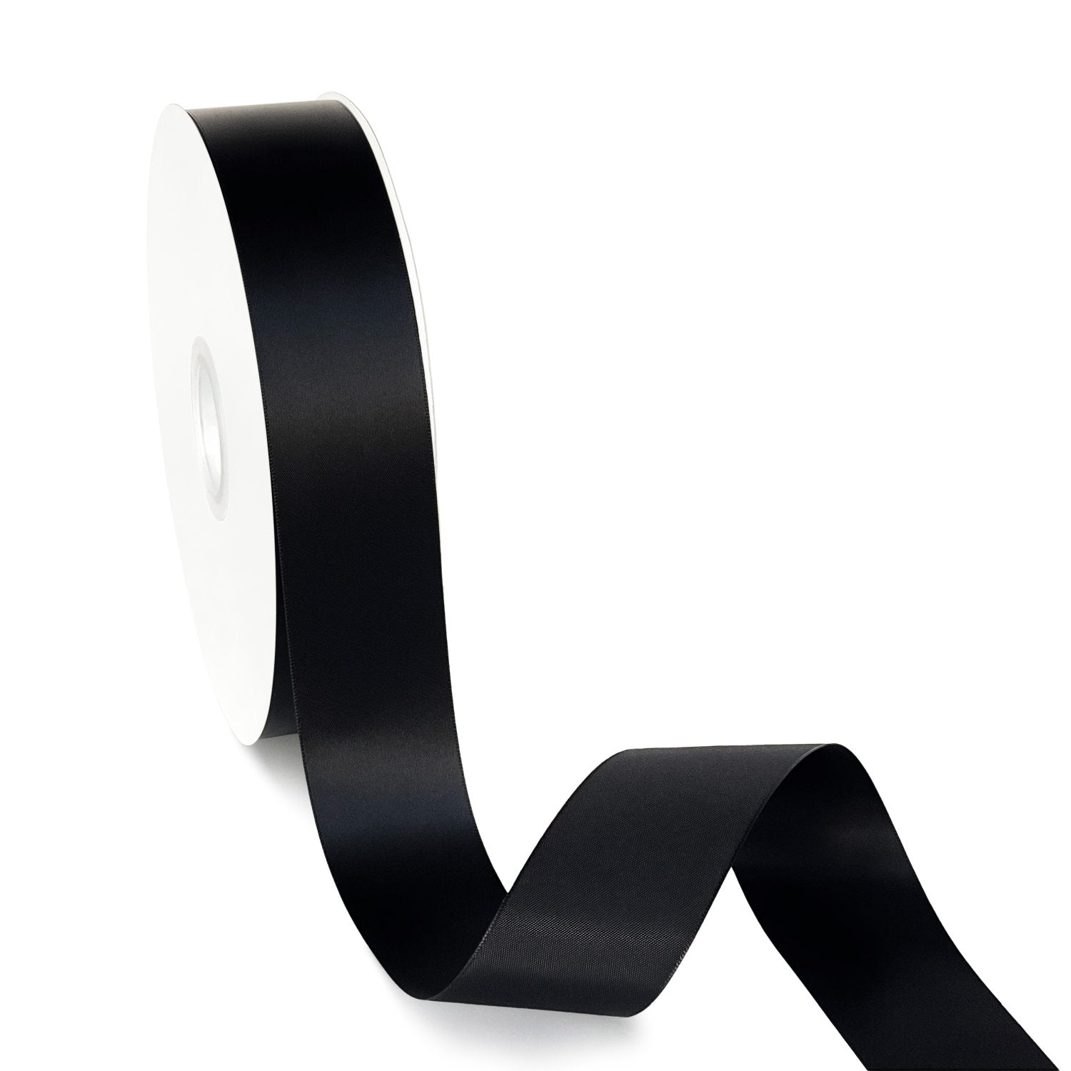 Peaco Black 1.5 inch single-faced satin ribbon 100 yards, high-density OEKO-TEX certified polyester for corporate gifts and DIY decor (ISO 105 colorfast) 1 1/2"