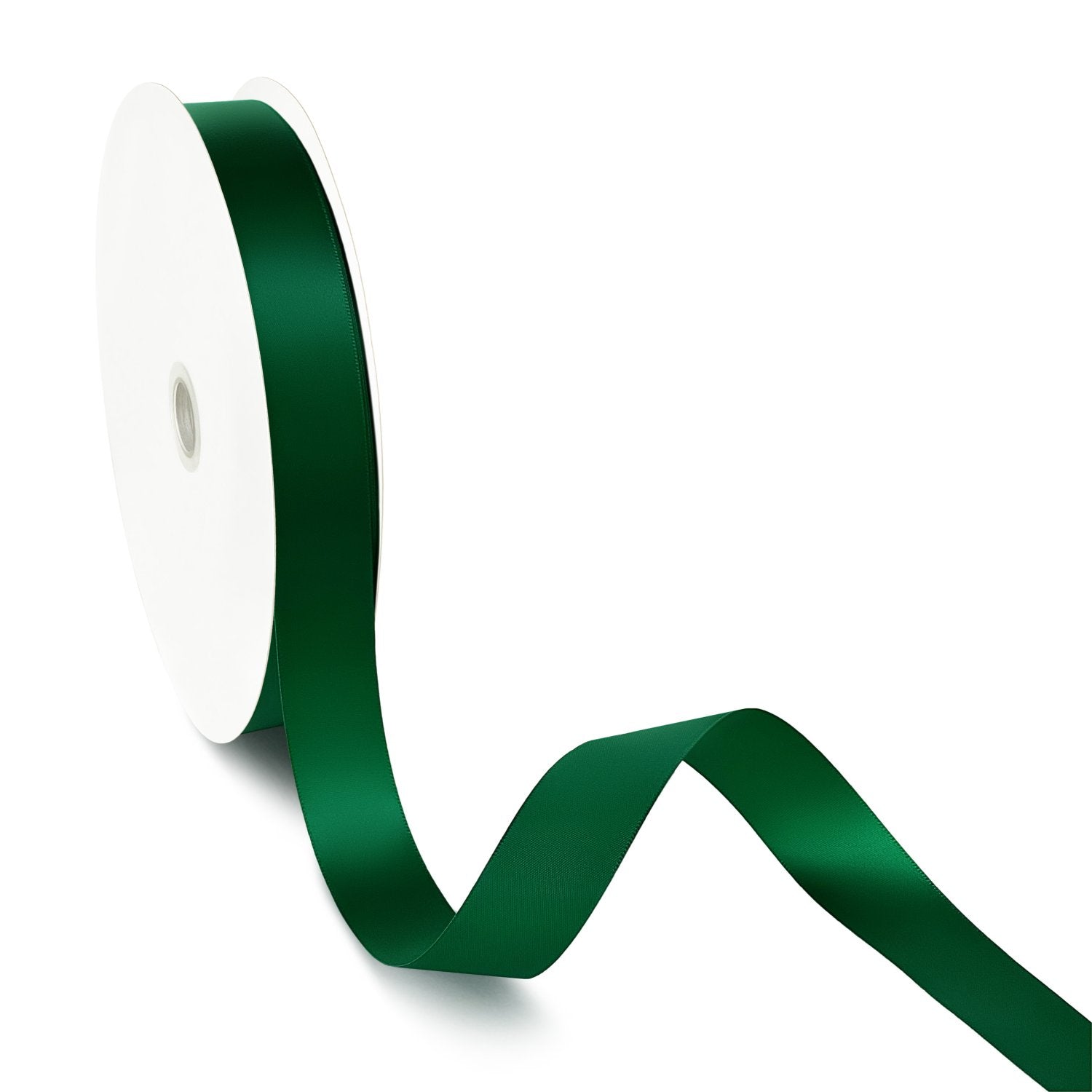 Peaco Forest Green 1 inch single-faced satin ribbon 100 yards, high-density OEKO-TEX certified polyester for corporate gifts and DIY decor (ISO 105 colorfast) 1"