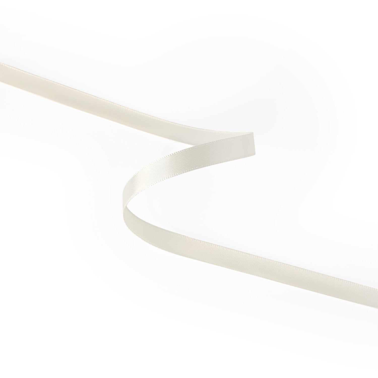 Peaco Ivory 3/8 inch single-faced satin ribbon, high-density OEKO-TEX certified polyester for corporate gifts and DIY decor (ISO 105 colorfast) 0.375" detail
