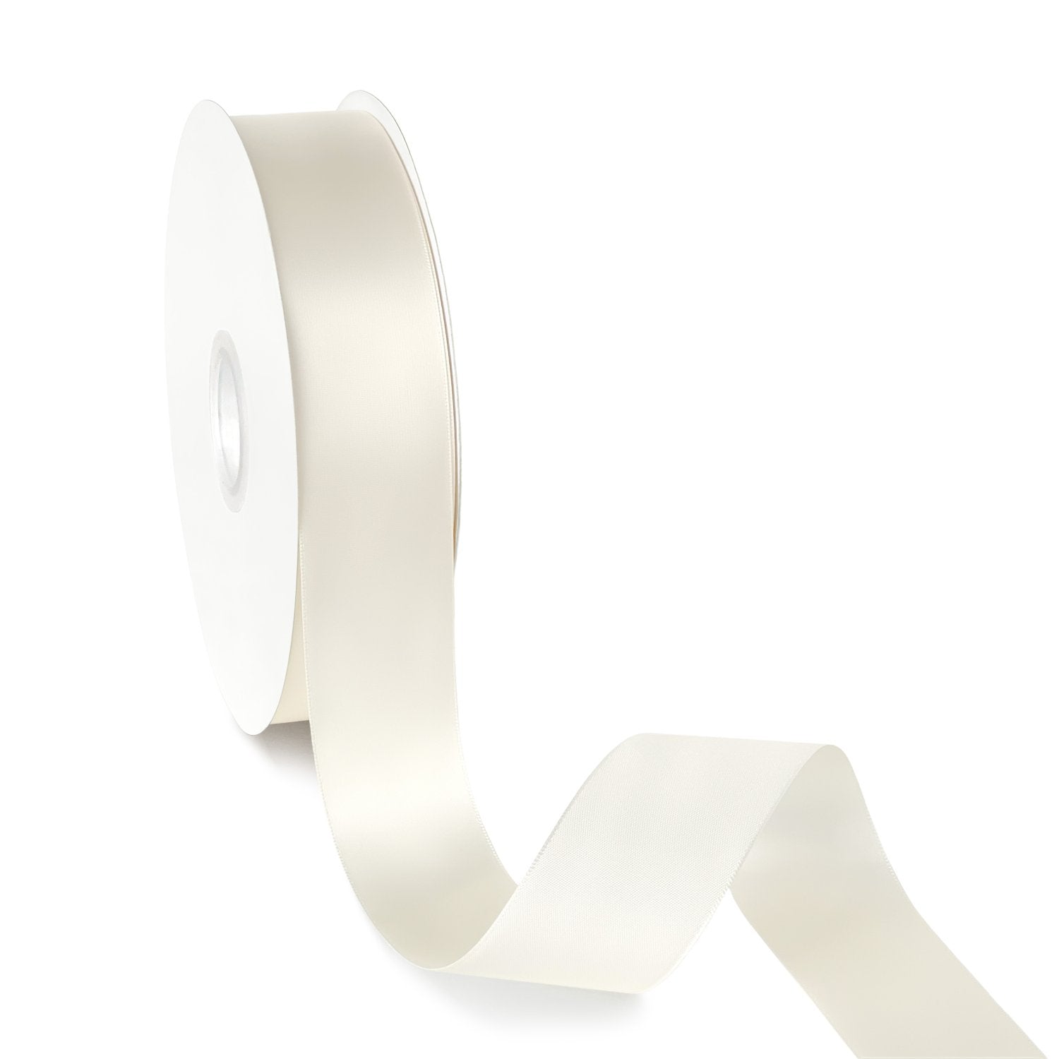 Peaco Ivory 1.5 inch single-faced satin ribbon 100 yards, high-density OEKO-TEX certified polyester for corporate gifts and DIY decor (ISO 105 colorfast) 1 1/2"