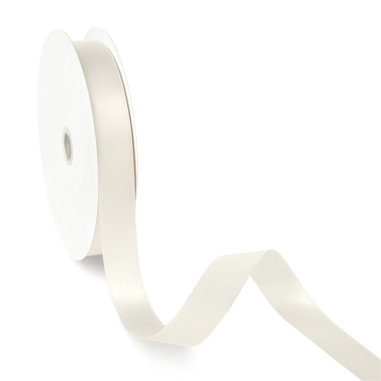 Peaco Ivory 1 inch single-faced satin ribbon 100 yards, high-density OEKO-TEX certified polyester for corporate gifts and DIY decor (ISO 105 colorfast) 1"