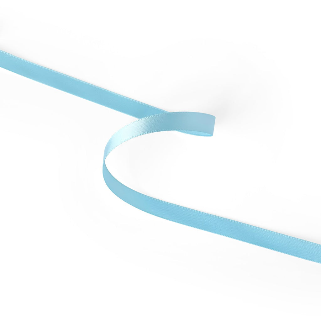 Peaco Light Blue 3/8 inch single-faced satin ribbon, high-density OEKO-TEX certified polyester for corporate gifts and DIY decor (ISO 105 colorfast) 0.375" detail