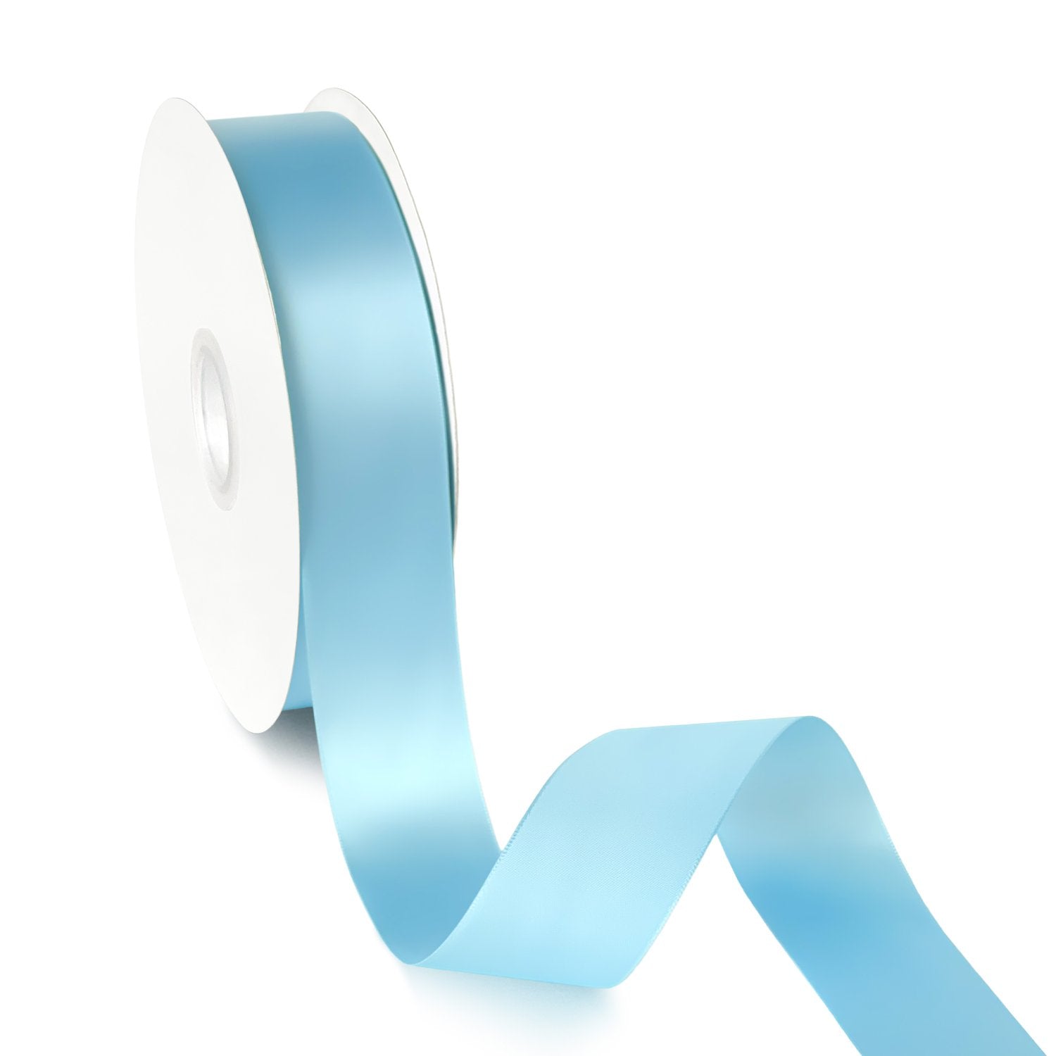 Peaco Light Blue 1.5 inch single-faced satin ribbon 100 yards, high-density OEKO-TEX certified polyester for corporate gifts and DIY decor (ISO 105 colorfast) 1 1/2"