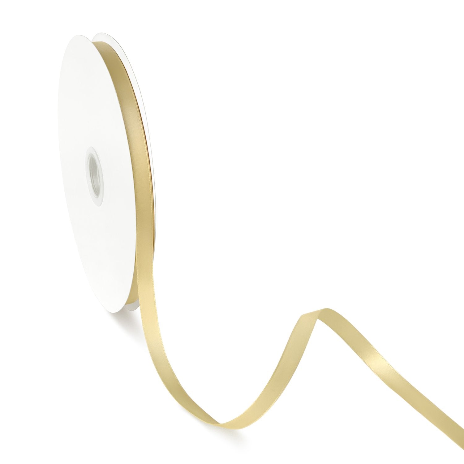 Peaco Light Gold 3/8 inch single-faced satin ribbon 100 yards, high-density OEKO-TEX certified polyester for corporate gifts and DIY decor (ISO 105 colorfast) 0.375"