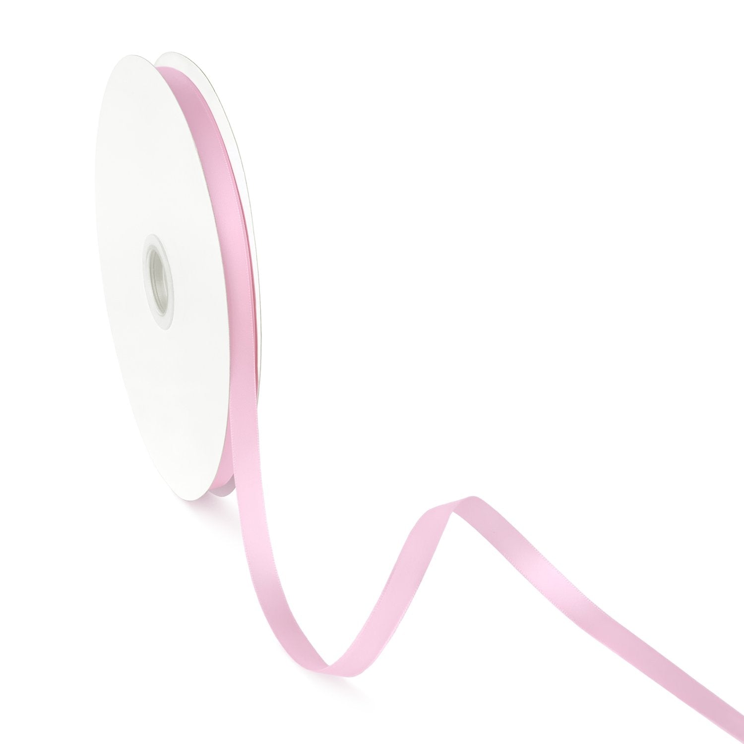 Peaco Light Pink 3/8 inch single-faced satin ribbon 100 yards, high-density OEKO-TEX certified polyester for corporate gifts and DIY decor (ISO 105 colorfast) 0.375"
