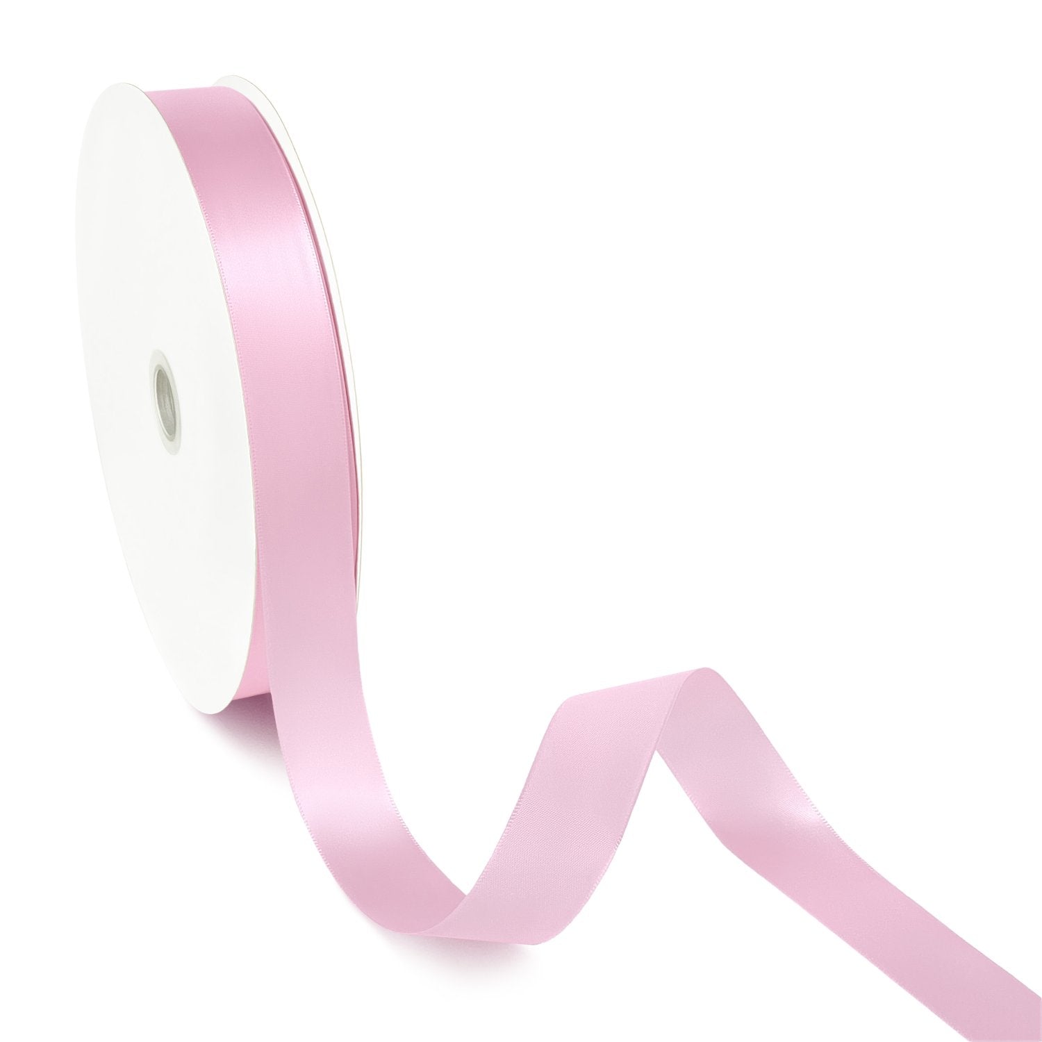 Peaco Light Pink 1 inch single-faced satin ribbon 100 yards, high-density OEKO-TEX certified polyester for corporate gifts and DIY decor (ISO 105 colorfast) 1"