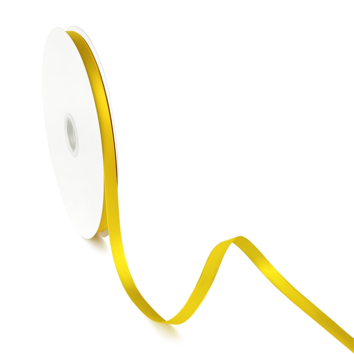 Peaco Maize Yellow 3/8 inch single-faced satin ribbon 100 yards, high-density OEKO-TEX certified polyester for corporate gifts and DIY decor (ISO 105 colorfast) 0.375"