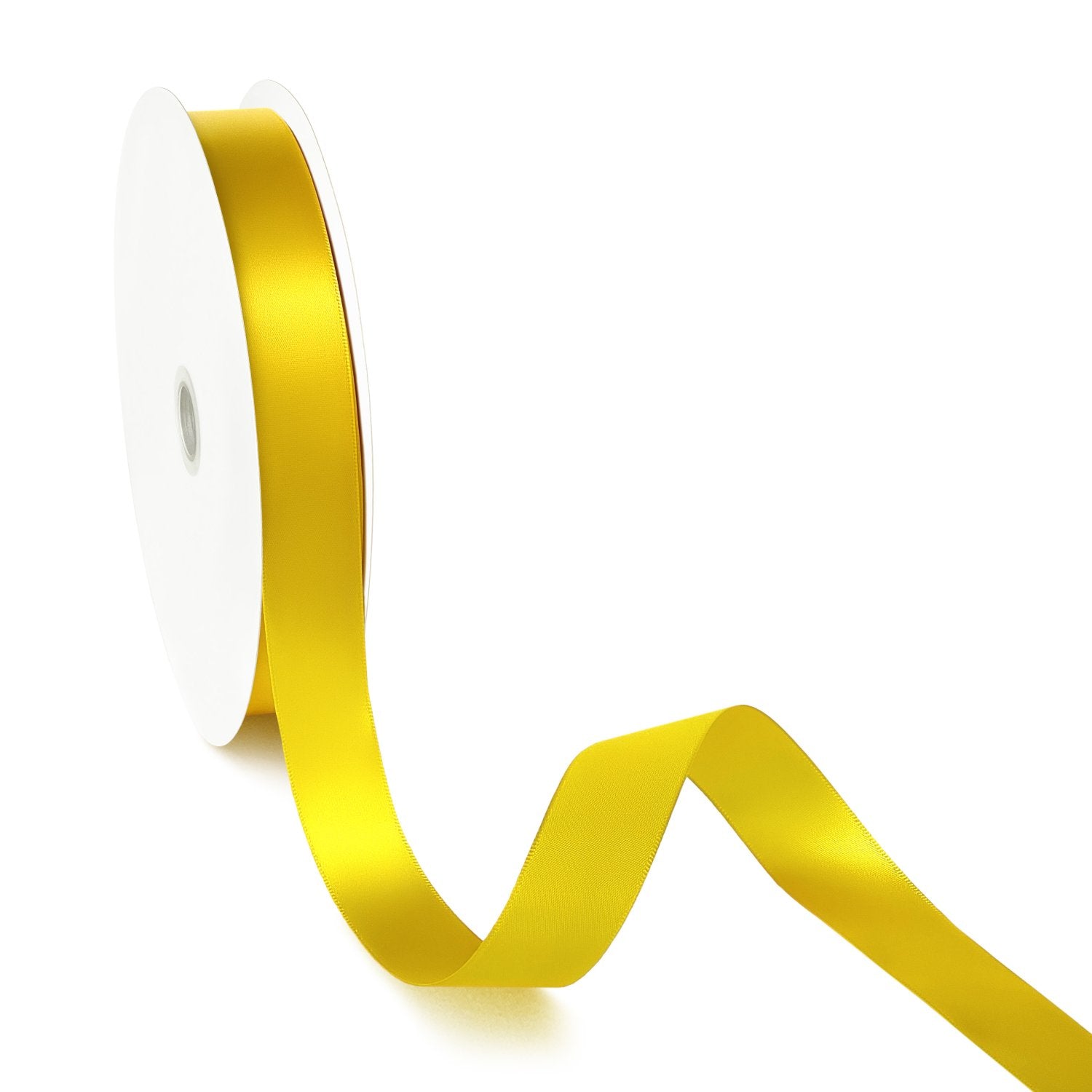 Peaco Maize Yellow 1 inch single-faced satin ribbon 100 yards, high-density OEKO-TEX certified polyester for corporate gifts and DIY decor (ISO 105 colorfast) 1"