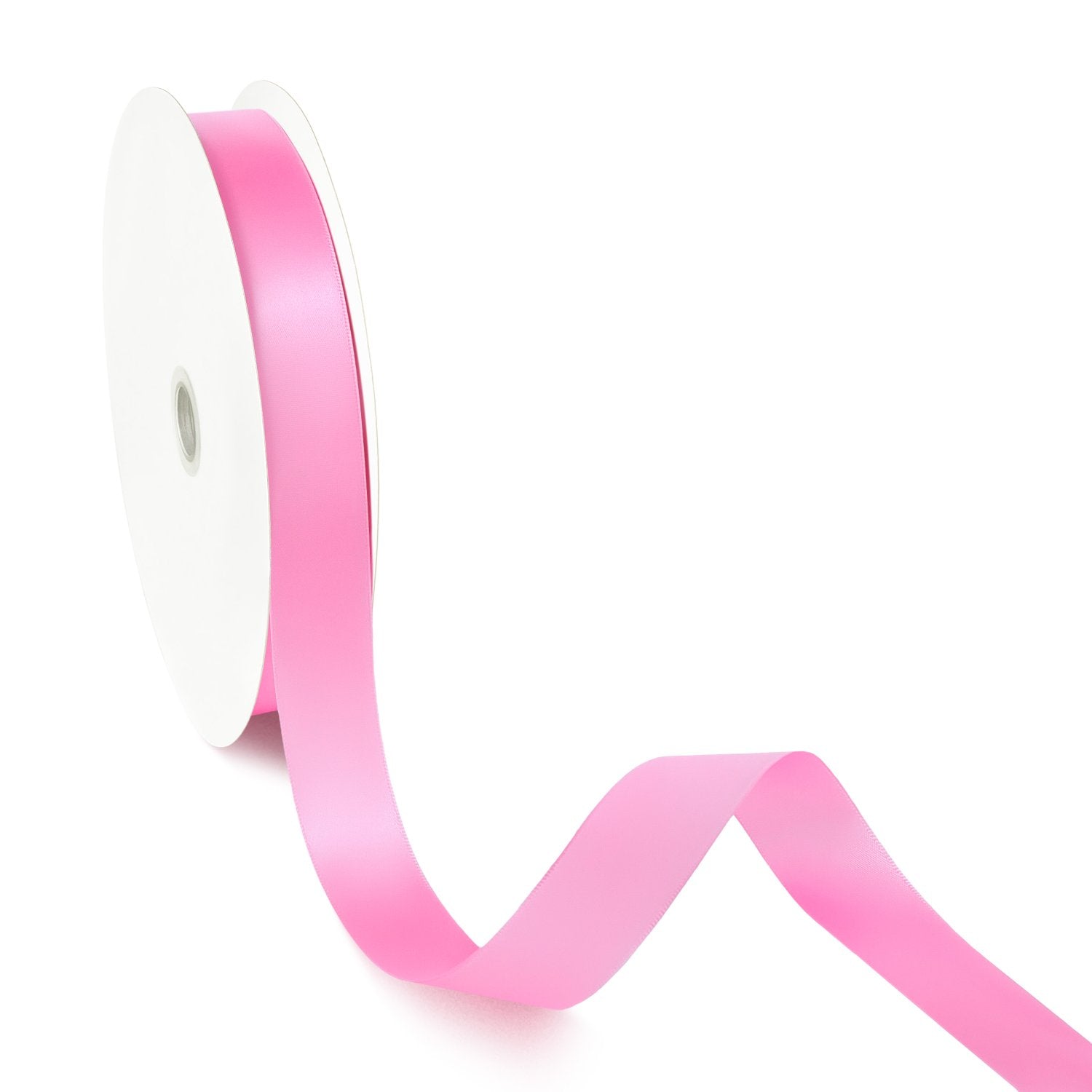 Peaco Pink 1 inch single-faced satin ribbon 100 yards, high-density OEKO-TEX certified polyester for corporate gifts and DIY decor (ISO 105 colorfast) 1"