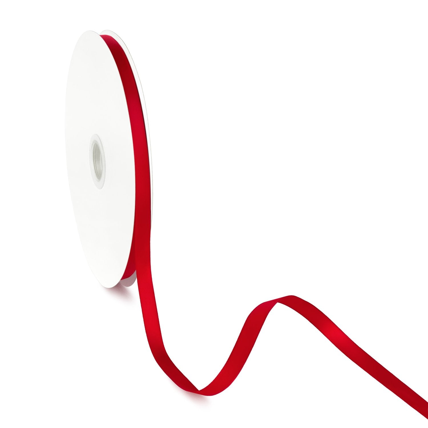 Peaco Red 3/8 inch single-faced satin ribbon 100 yards, high-density OEKO-TEX certified polyester for corporate gifts and DIY decor (ISO 105 colorfast) 0.375"