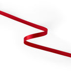 Peaco Red 3/8 inch single-faced satin ribbon, high-density OEKO-TEX certified polyester for corporate gifts and DIY decor (ISO 105 colorfast) 0.375" detail