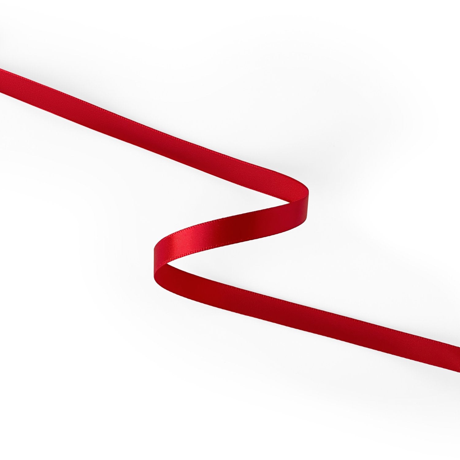 Peaco Red 3/8 inch single-faced satin ribbon, high-density OEKO-TEX certified polyester for corporate gifts and DIY decor (ISO 105 colorfast) 0.375" detail