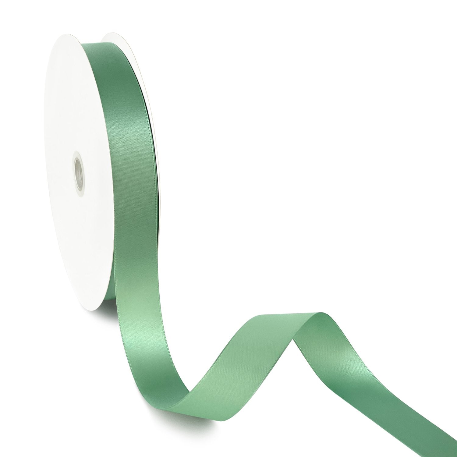Peaco Sage Green 1 inch single-faced satin ribbon 100 yards, high-density OEKO-TEX certified polyester for corporate gifts and DIY decor (ISO 105 colorfast) 1"