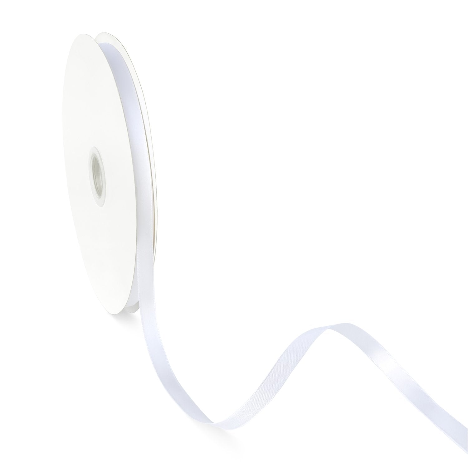 Peaco White 3/8 inch single-faced satin ribbon 100 yards, high-density OEKO-TEX certified polyester for corporate gifts and DIY decor (ISO 105 colorfast) 0.375"