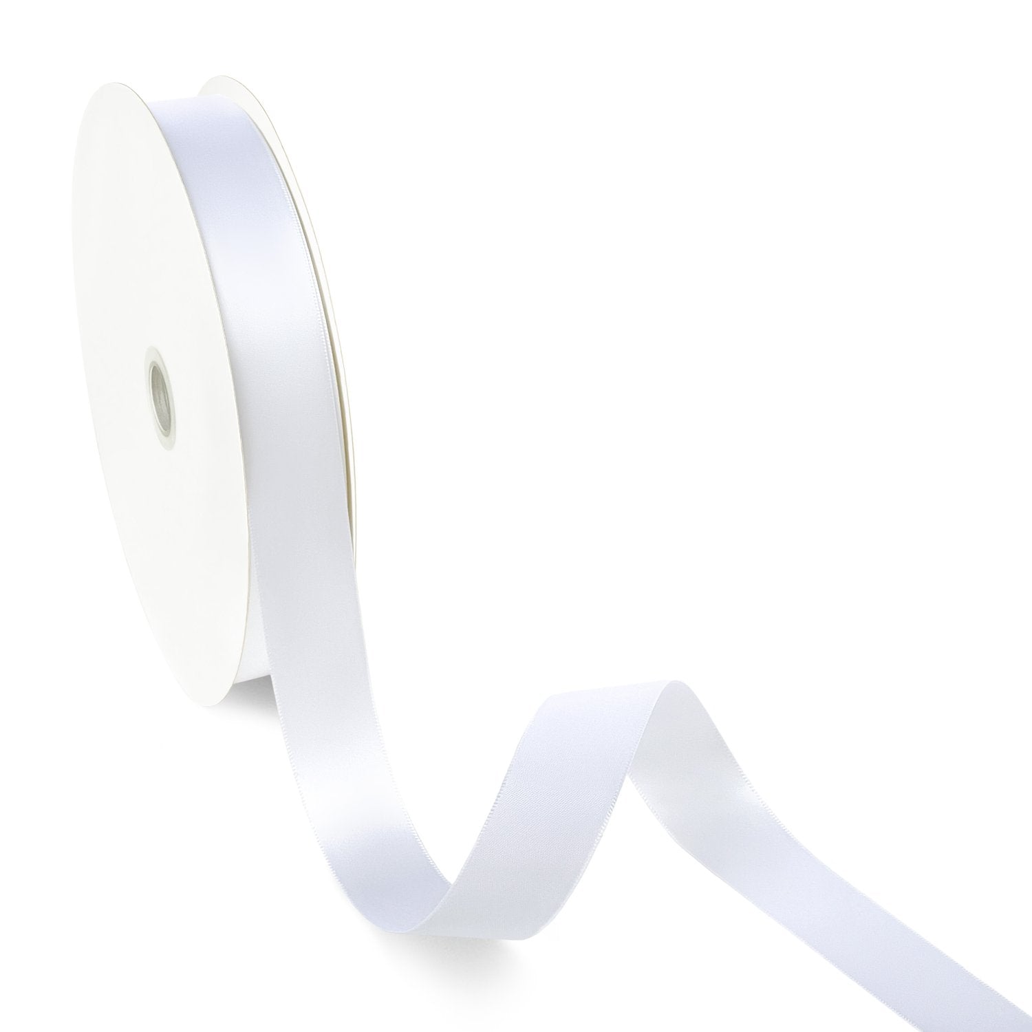Peaco White 1 inch single-faced satin ribbon 100 yards, high-density OEKO-TEX certified polyester for corporate gifts and DIY decor (ISO 105 colorfast) 1"