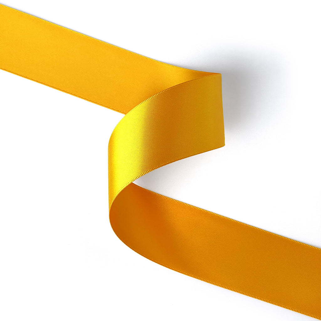Peaco amber 1.5 inch double-faced satin ribbon 100 yards, high-density OEKO-TEX certified polyester for corporate gifts and DIY decor (ISO 105 colorfast) 1 1/2" details