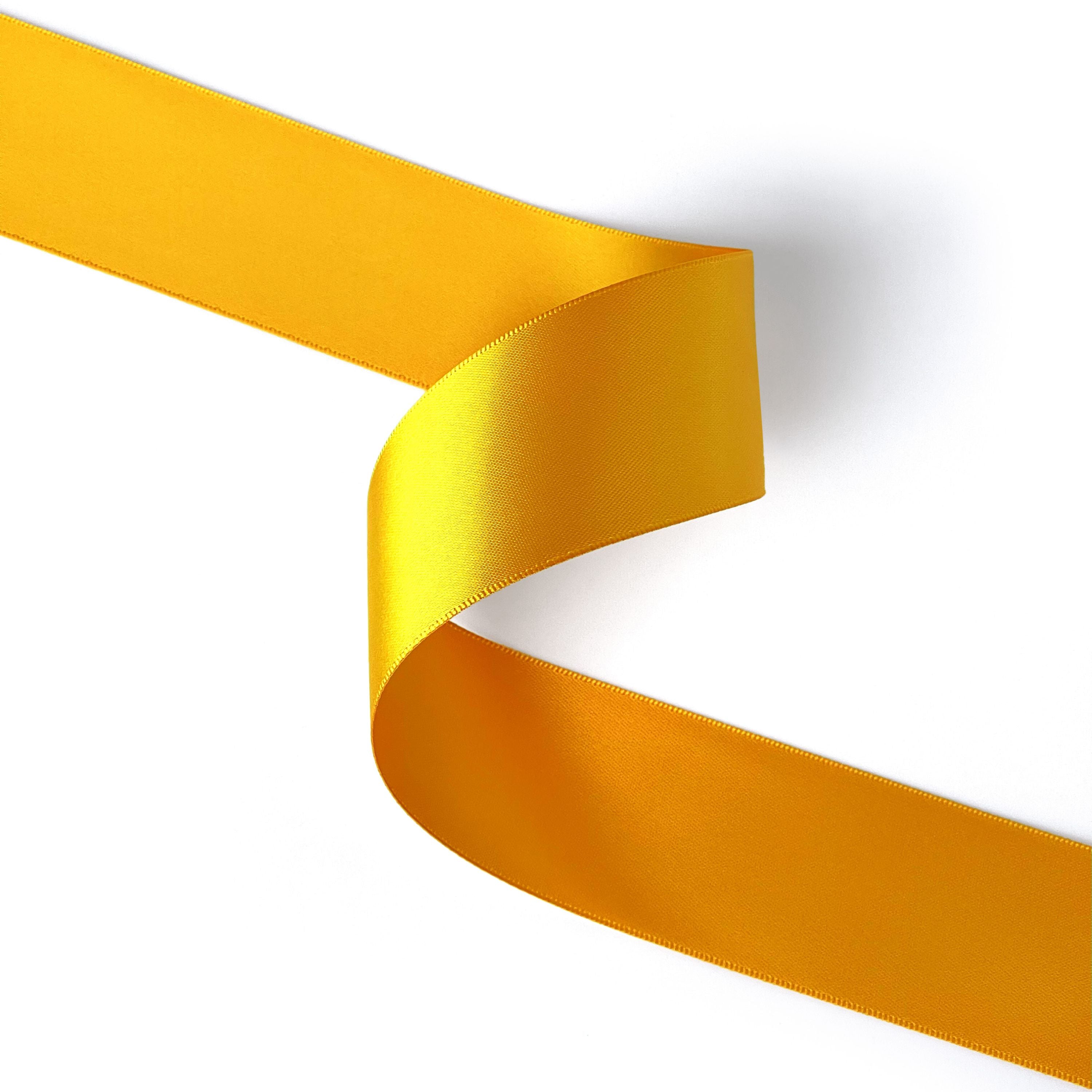 Peaco amber 1.5 inch double-faced satin ribbon 100 yards, high-density OEKO-TEX certified polyester for corporate gifts and DIY decor (ISO 105 colorfast) 1 1/2" details