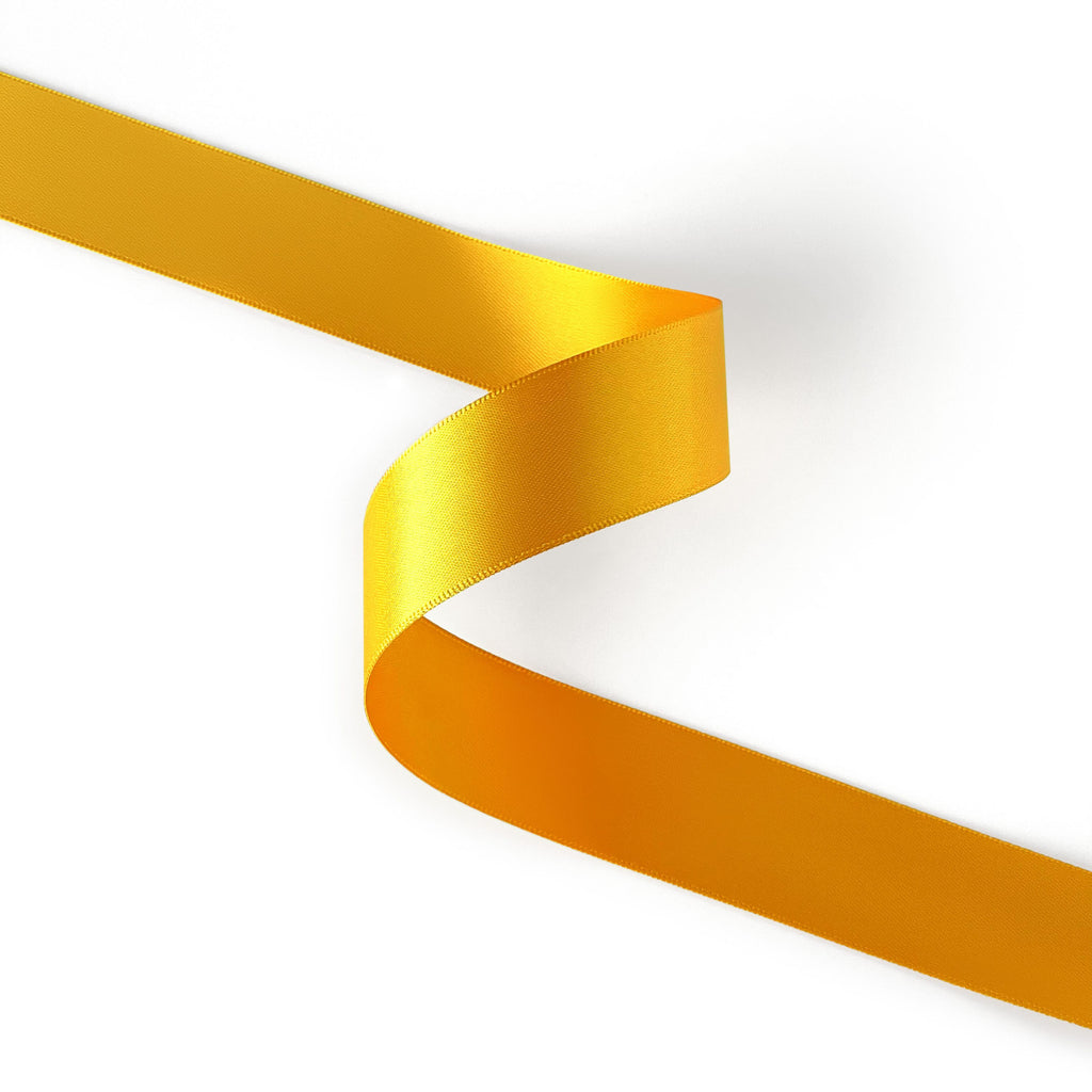 Peaco amber 1 inch double-faced satin ribbon 100 yards, high-density OEKO-TEX certified polyester for corporate gifts and DIY decor (ISO 105 colorfast) 1" details
