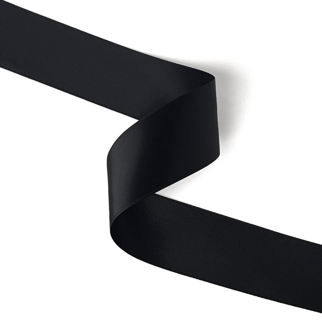 Peaco black 1.5 inch double-faced satin ribbon 100 yards, high-density OEKO-TEX certified polyester for corporate gifts and DIY decor (ISO 105 colorfast) 1 1/2" details