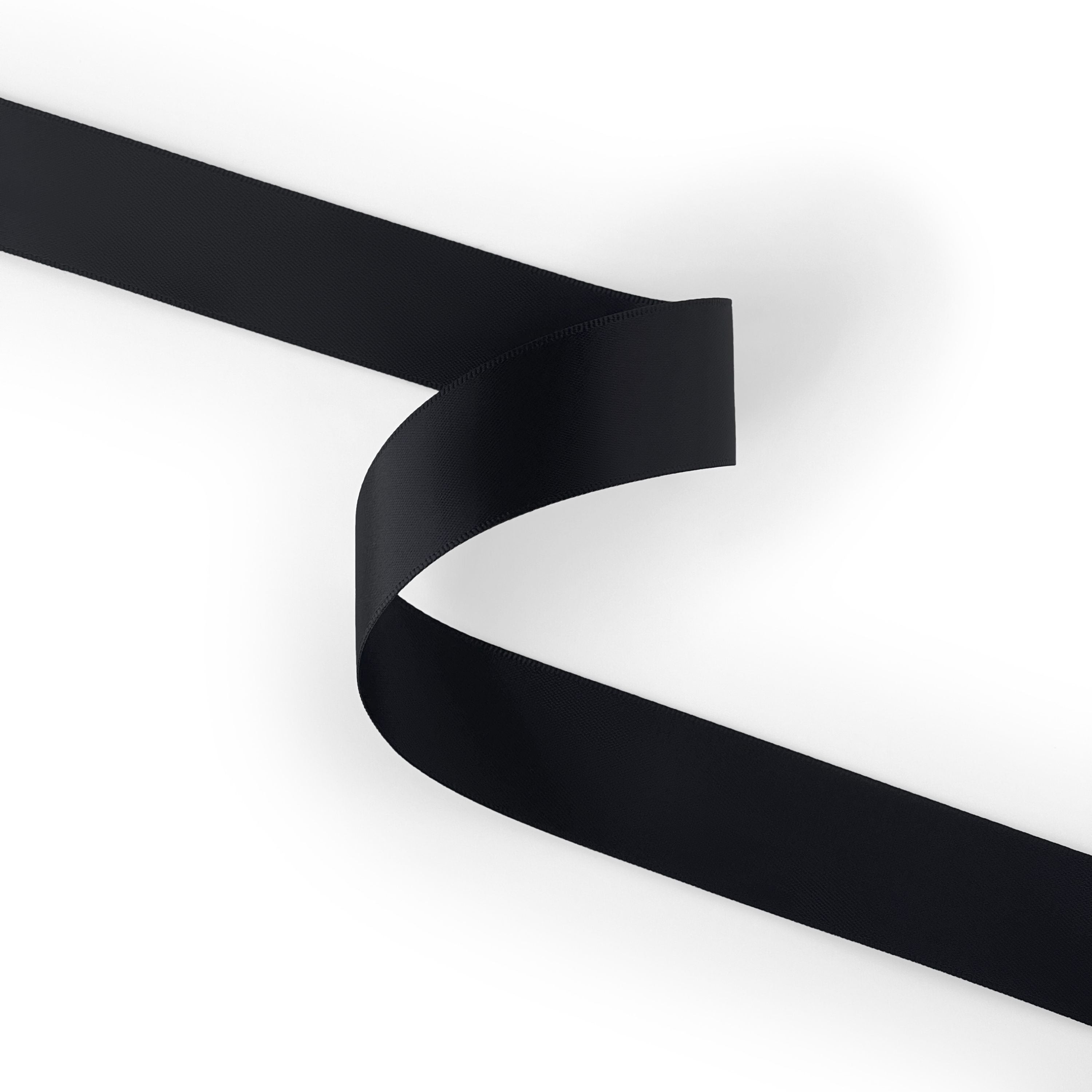 Peaco black 1 inch double-faced satin ribbon 100 yards, high-density OEKO-TEX certified polyester for corporate gifts and DIY decor (ISO 105 colorfast) 1" details