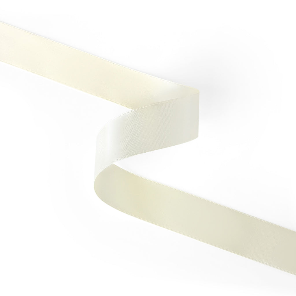 Peaco cream 1 inch double-faced satin ribbon 100 yards, high-density OEKO-TEX certified polyester for corporate gifts and DIY decor (ISO 105 colorfast) 1" details