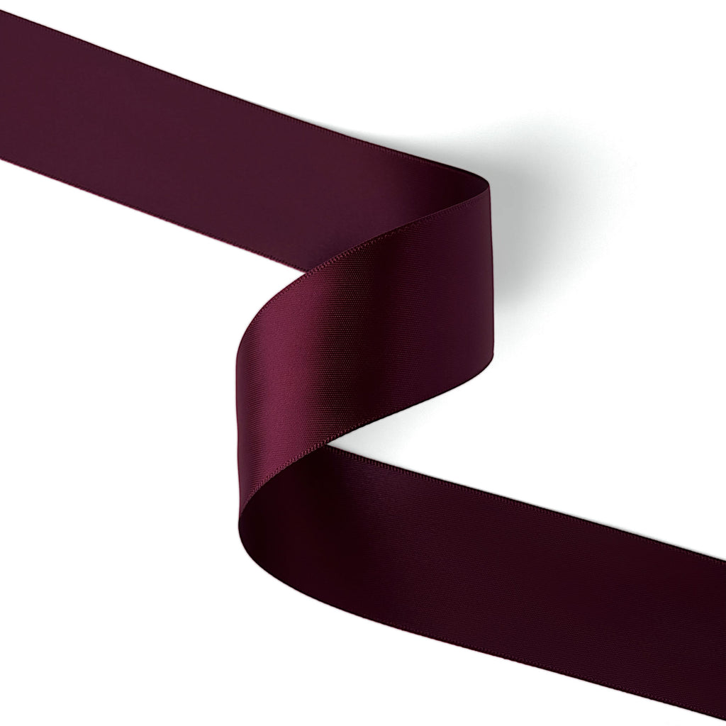 Peaco dark burgundy 1.5 inch double-faced satin ribbon 100 yards, high-density OEKO-TEX certified polyester for corporate gifts and DIY decor (ISO 105 colorfast) 1 1/2" details