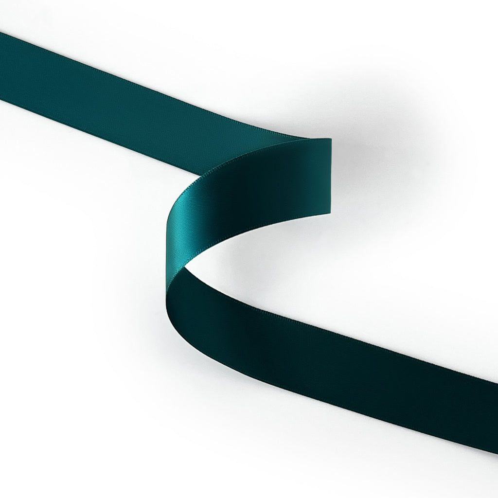 Peaco dark green 1 inch double-faced satin ribbon 100 yards, high-density OEKO-TEX certified polyester for corporate gifts and DIY decor (ISO 105 colorfast) 1" details