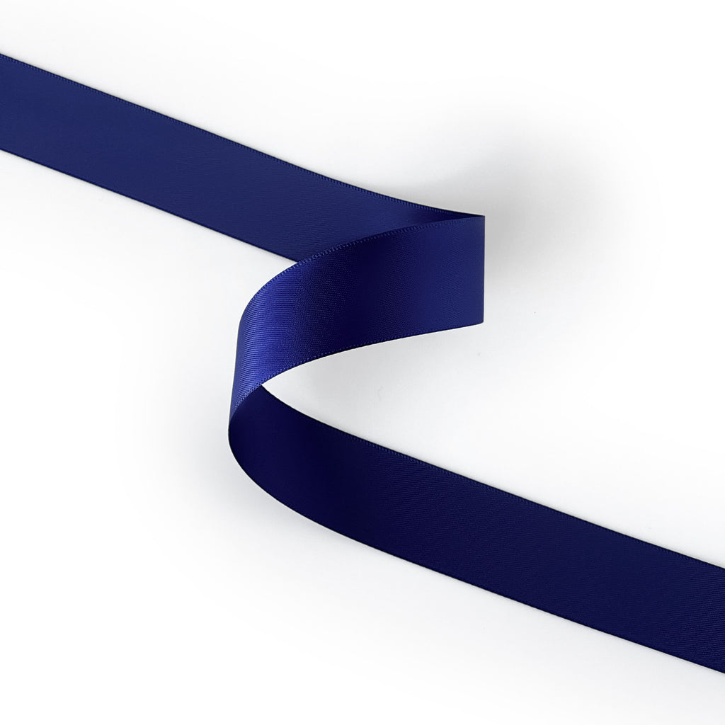 Peaco dark navy 1 inch double-faced satin ribbon 100 yards, high-density OEKO-TEX certified polyester for corporate gifts and DIY decor (ISO 105 colorfast) 1" details