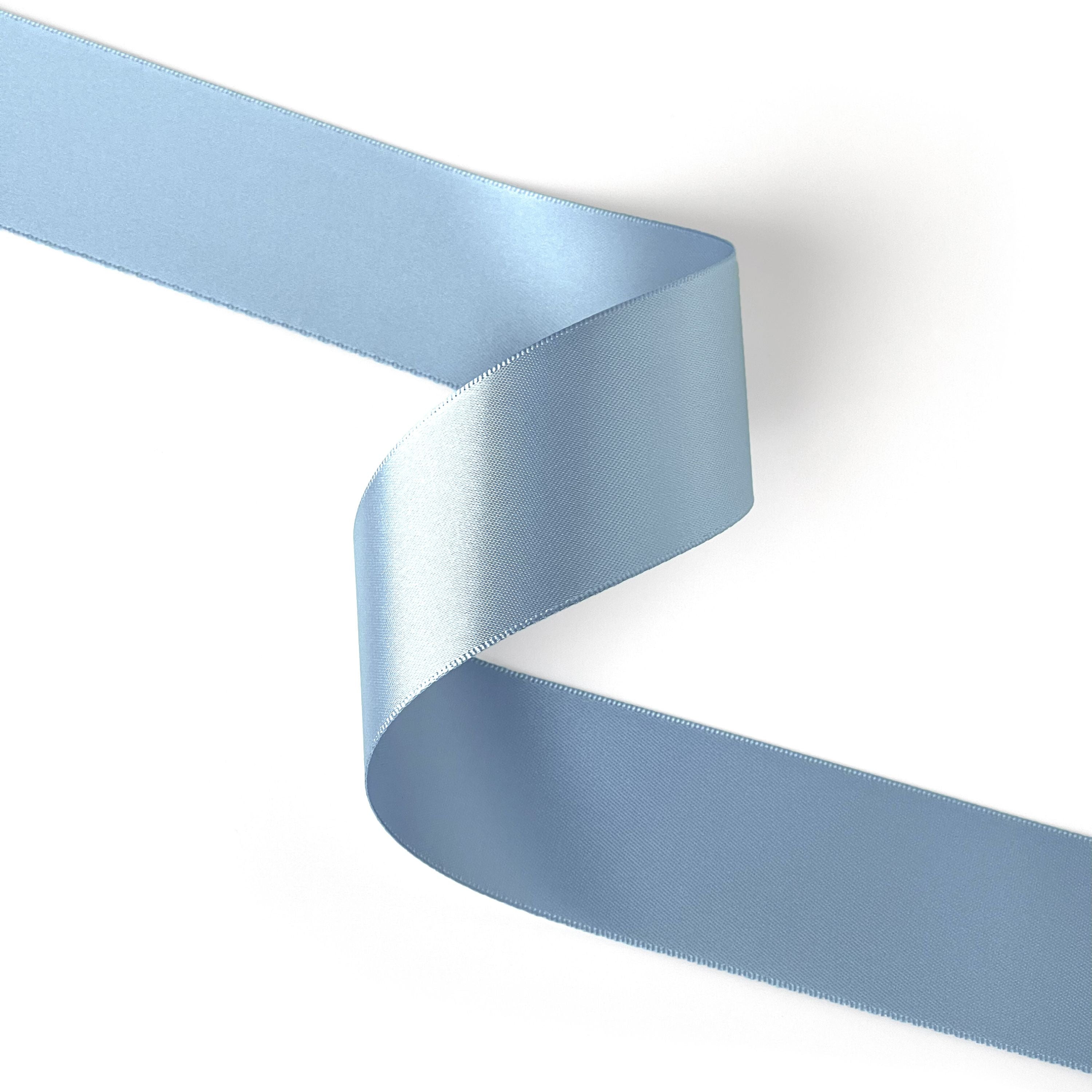 Peaco dusty blue 1.5 inch double-faced satin ribbon 100 yards, high-density OEKO-TEX certified polyester for corporate gifts and DIY decor (ISO 105 colorfast) 1 1/2" details