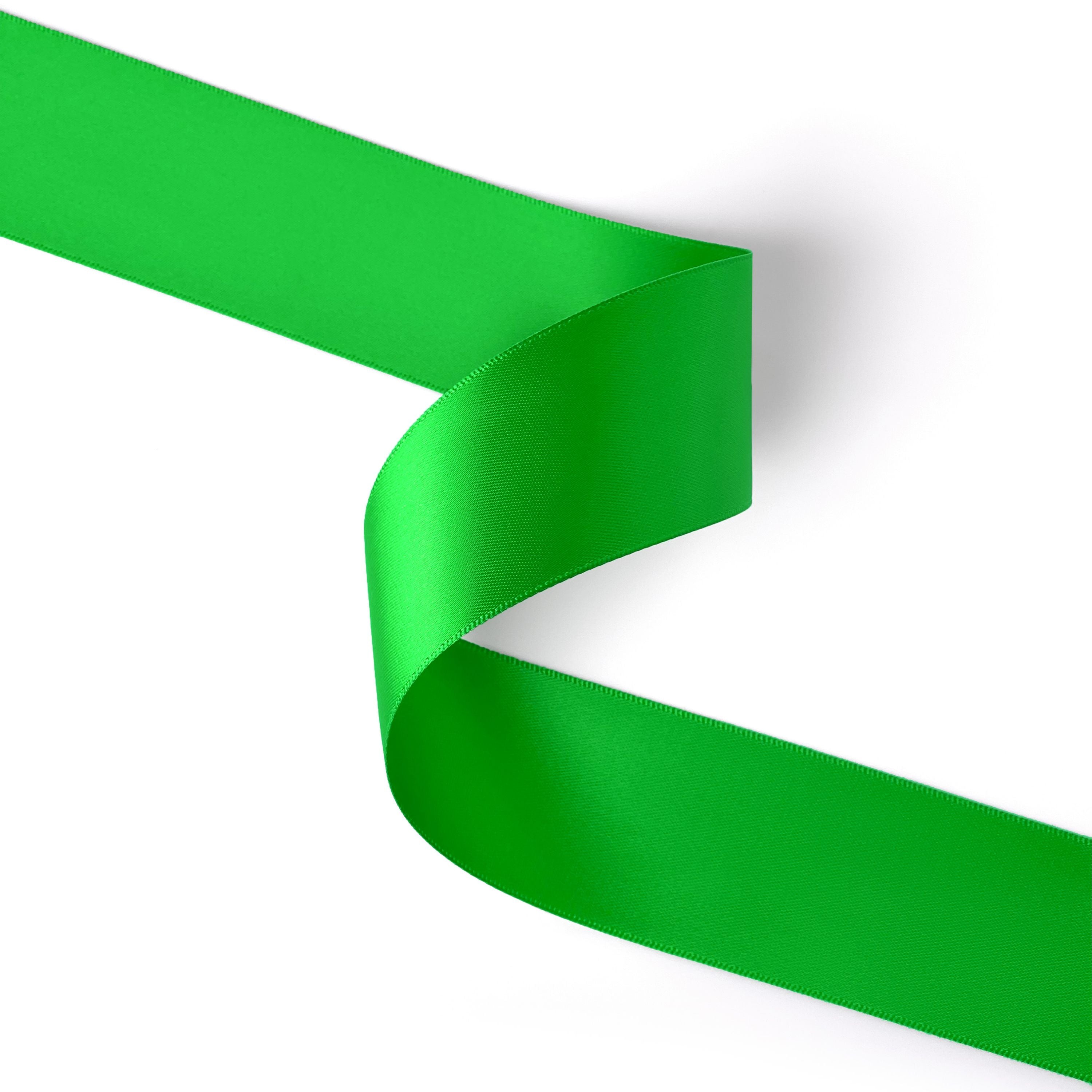 Peaco green 1.5 inch double-faced satin ribbon 100 yards, high-density OEKO-TEX certified polyester for corporate gifts and DIY decor (ISO 105 colorfast) 1 1/2" details