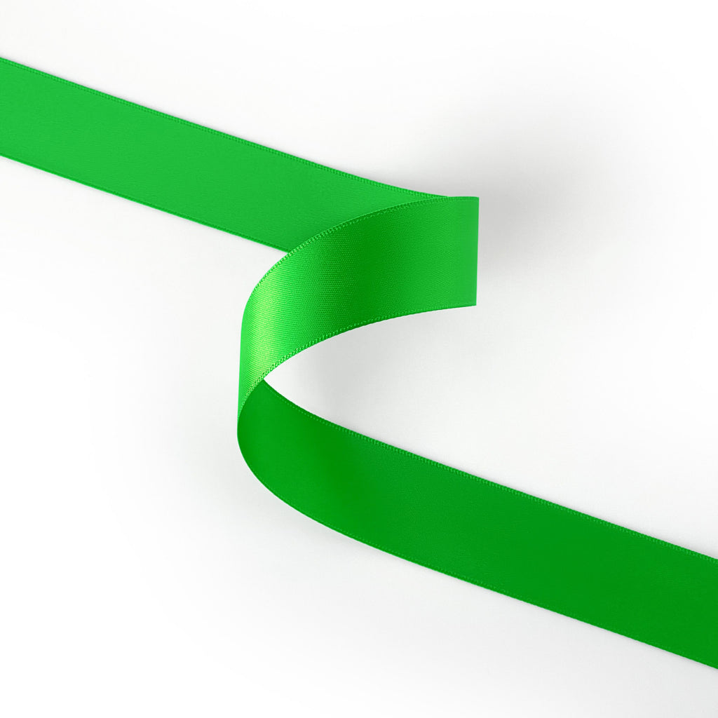 Peaco green 1 inch double-faced satin ribbon 100 yards, high-density OEKO-TEX certified polyester for corporate gifts and DIY decor (ISO 105 colorfast) 1" details