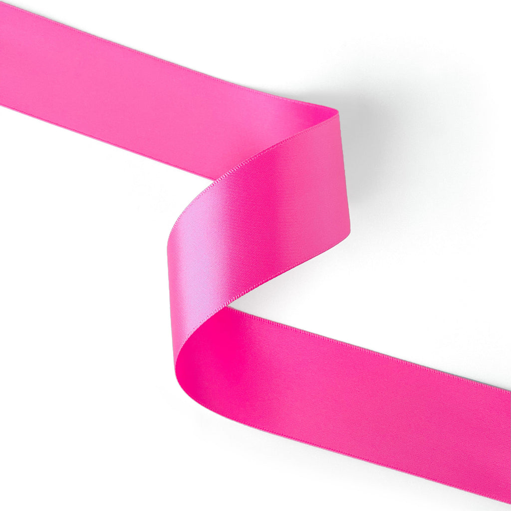 Peaco hot pink 1.5 inch double-faced satin ribbon 100 yards, high-density OEKO-TEX certified polyester for corporate gifts and DIY decor (ISO 105 colorfast) 1 1/2" details