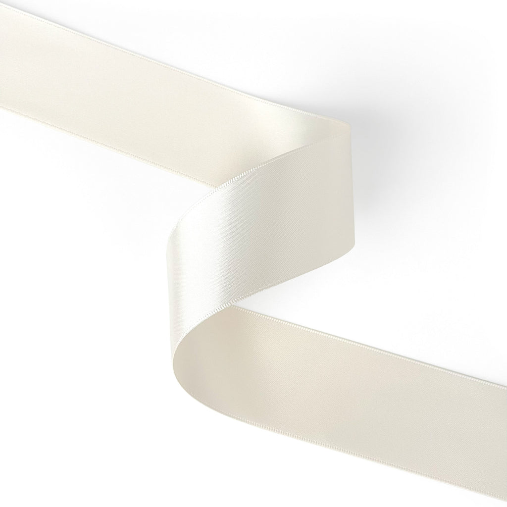 Peaco ivory 1.5 inch double-faced satin ribbon 100 yards, high-density OEKO-TEX certified polyester for corporate gifts and DIY decor (ISO 105 colorfast) 1 1/2" details