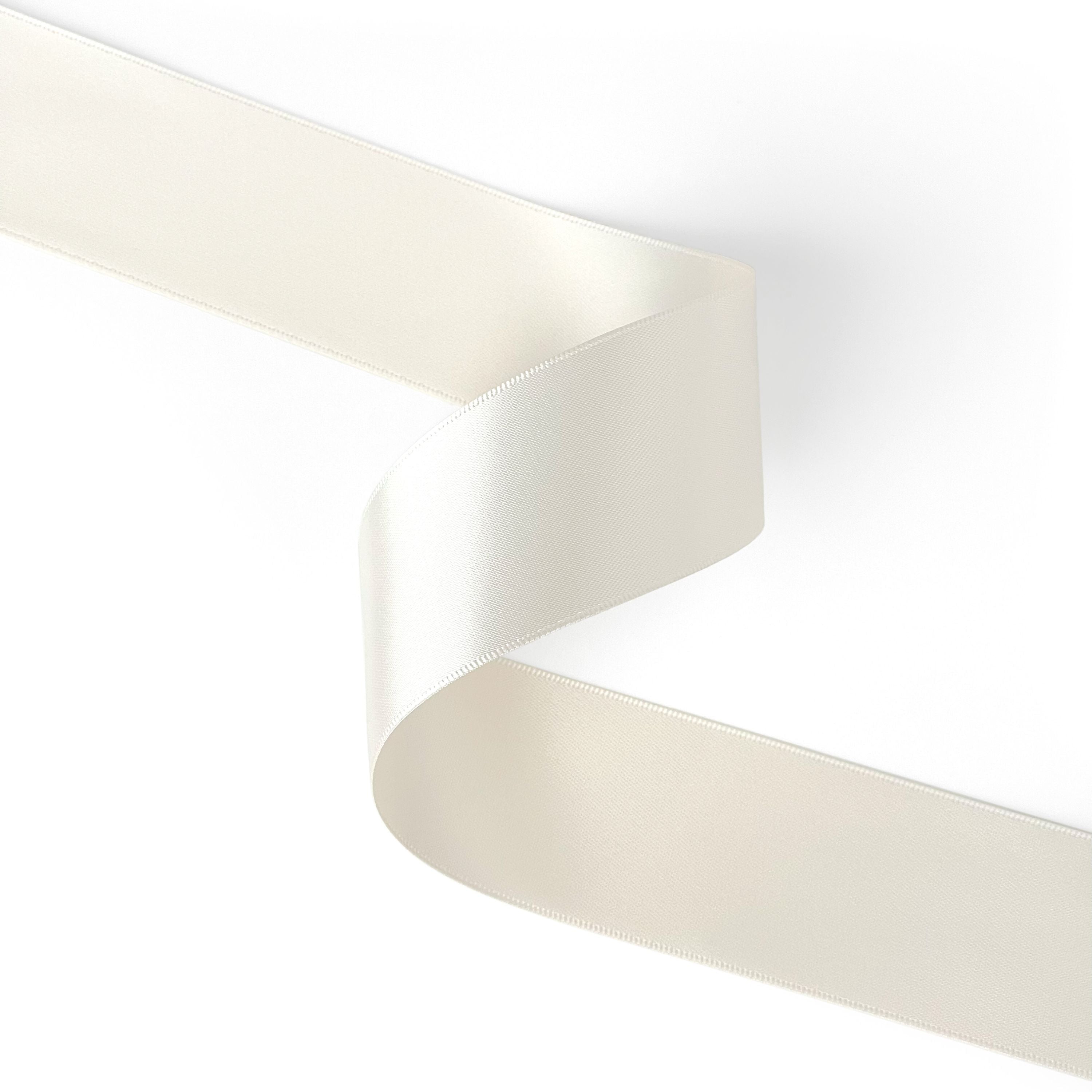 Peaco ivory 1.5 inch double-faced satin ribbon 100 yards, high-density OEKO-TEX certified polyester for corporate gifts and DIY decor (ISO 105 colorfast) 1 1/2" details