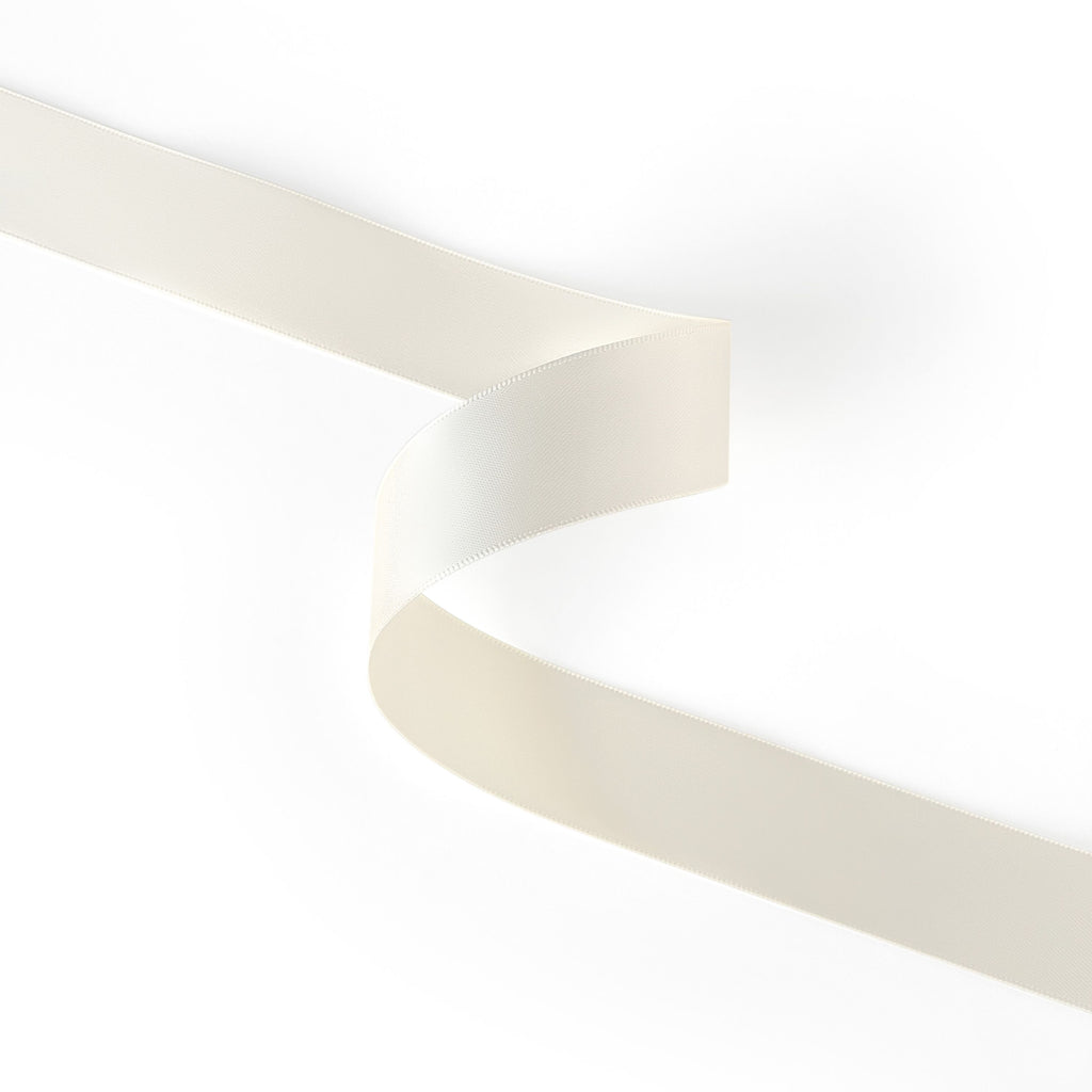 Peaco ivory 1 inch double-faced satin ribbon 100 yards, high-density OEKO-TEX certified polyester for corporate gifts and DIY decor (ISO 105 colorfast) 1" details
