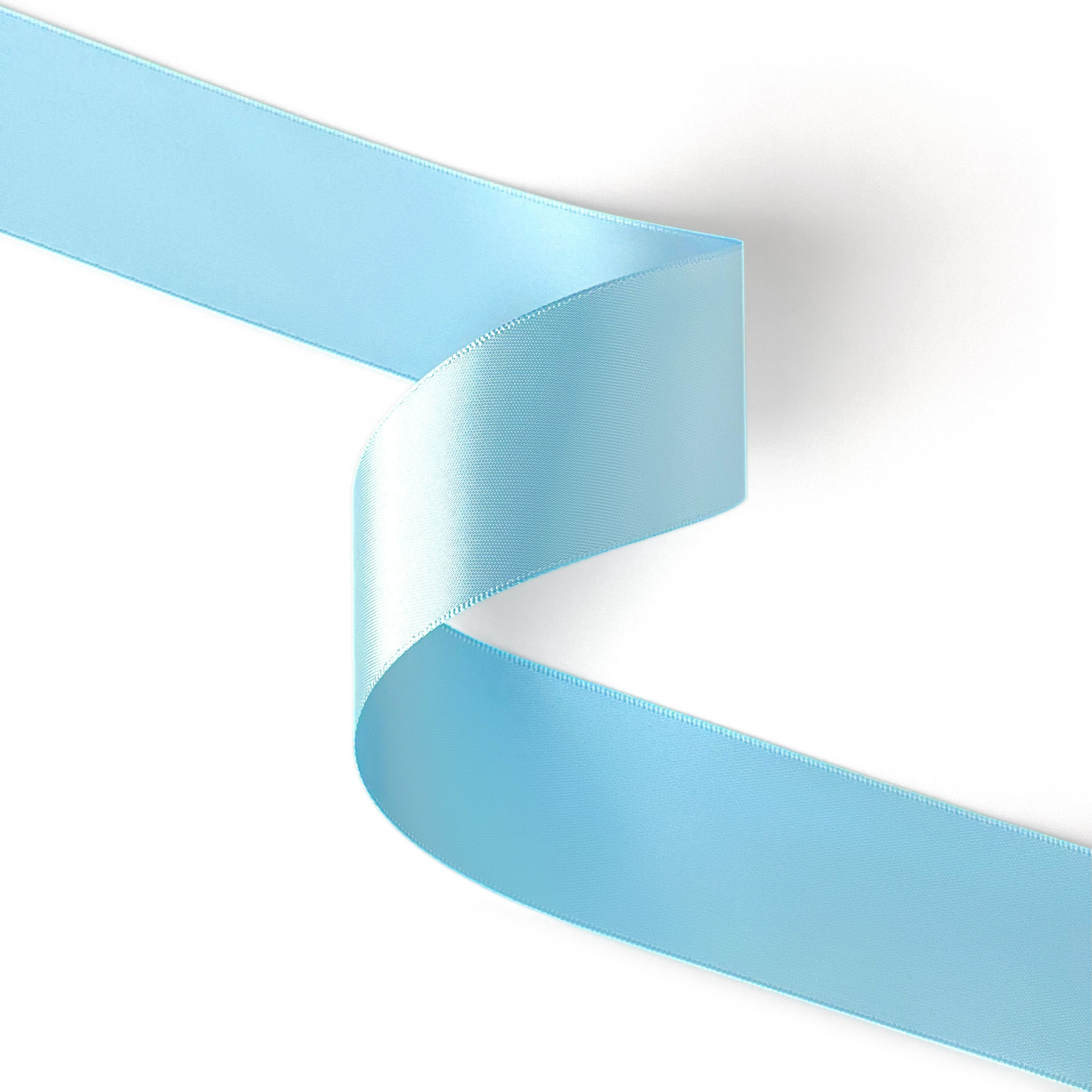 Peaco light blue 1.5 inch double-faced satin ribbon 100 yards, high-density OEKO-TEX certified polyester for corporate gifts and DIY decor (ISO 105 colorfast) 1 1/2" details