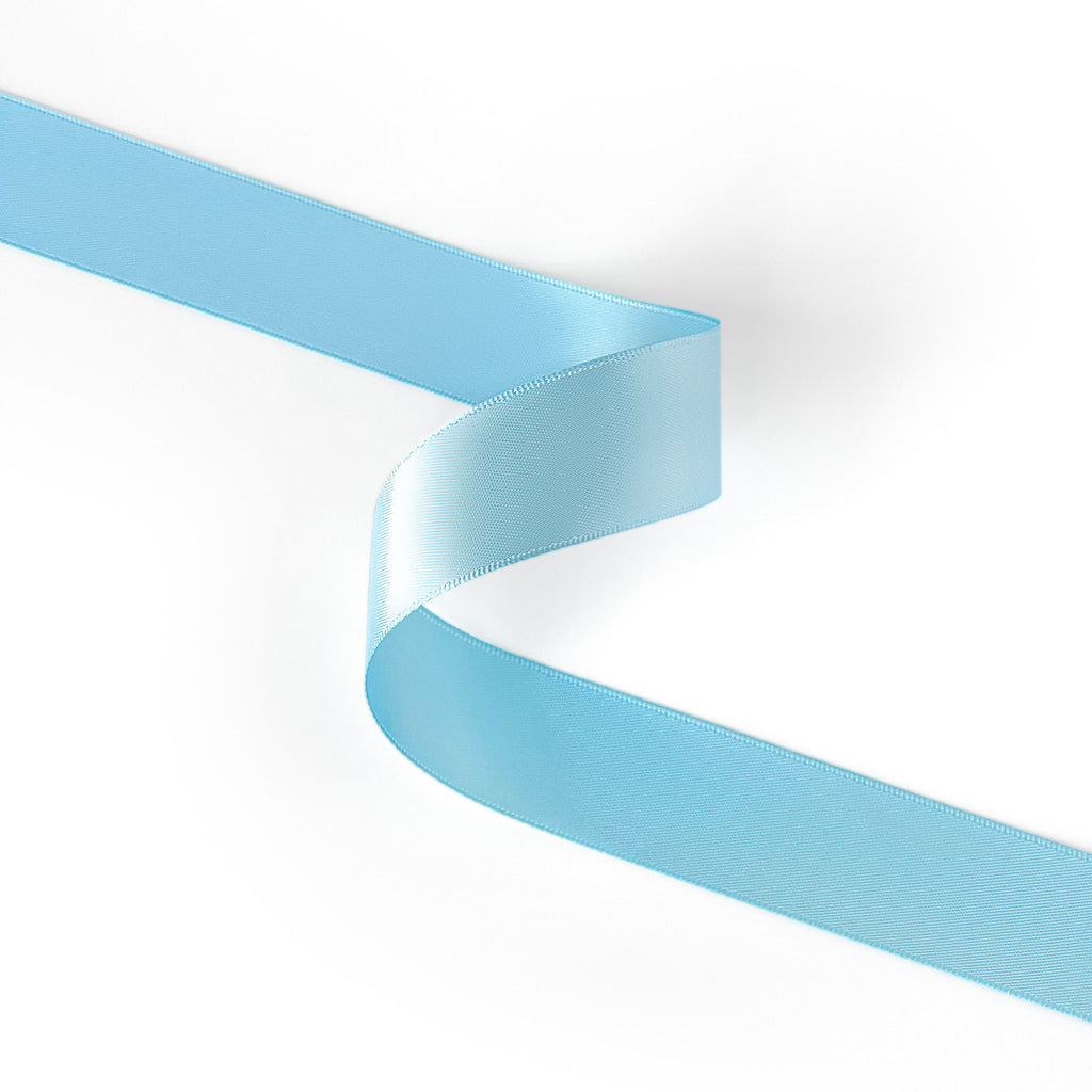 Peaco light blue 1 inch double-faced satin ribbon 100 yards, high-density OEKO-TEX certified polyester for corporate gifts and DIY decor (ISO 105 colorfast) 1" details