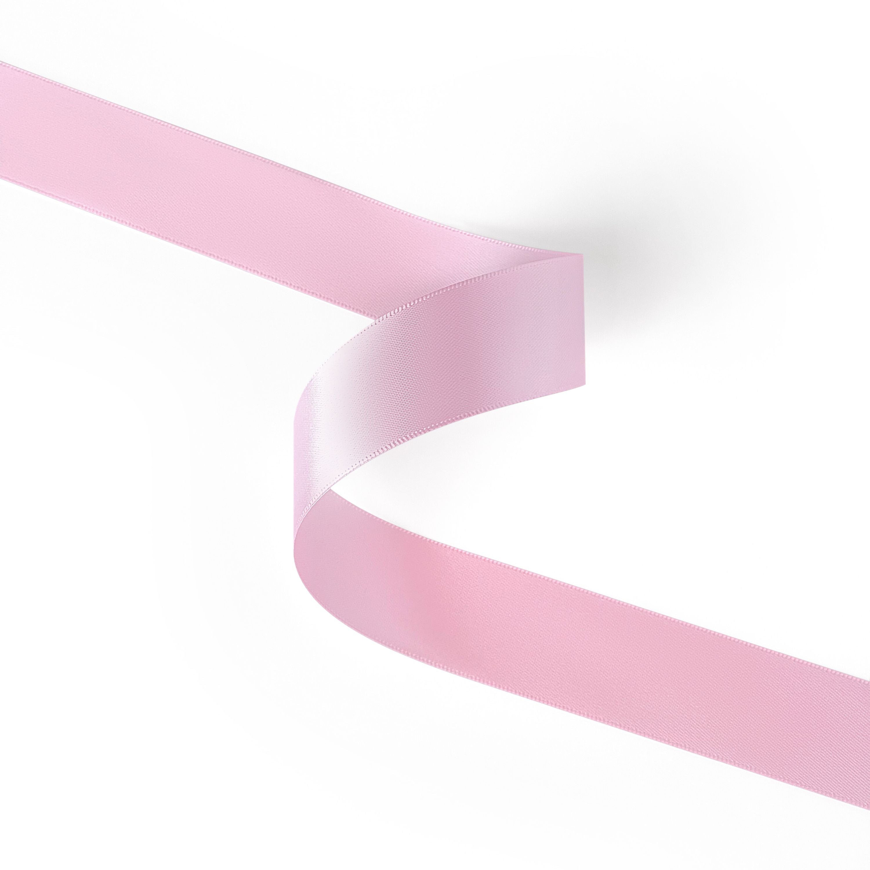 Peaco light pink 1 inch double-faced satin ribbon 100 yards, high-density OEKO-TEX certified polyester for corporate gifts and DIY decor (ISO 105 colorfast) 1" details