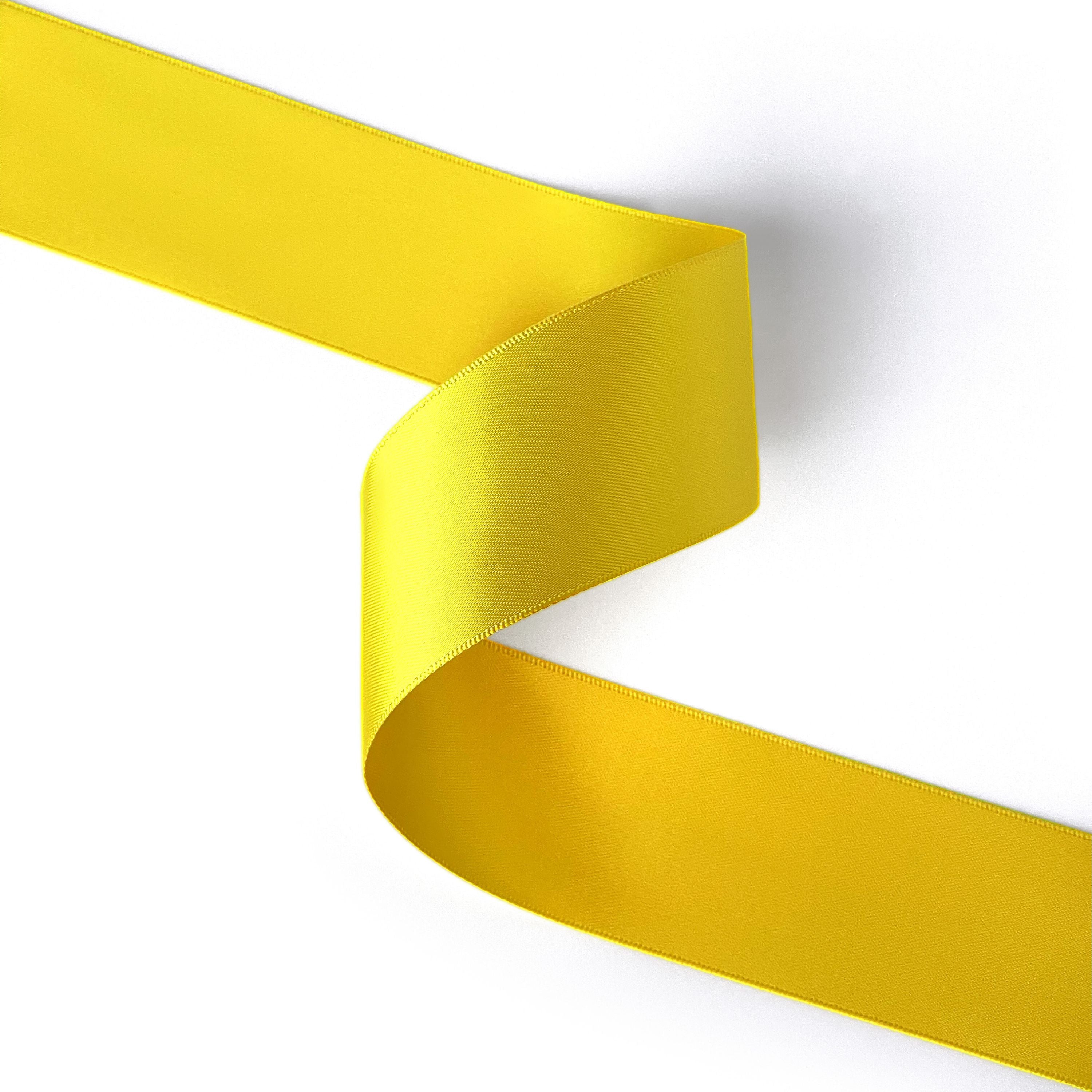 Peaco maize yellow 1.5 inch double-faced satin ribbon 100 yards, high-density OEKO-TEX certified polyester for corporate gifts and DIY decor (ISO 105 colorfast) 1 1/2" details
