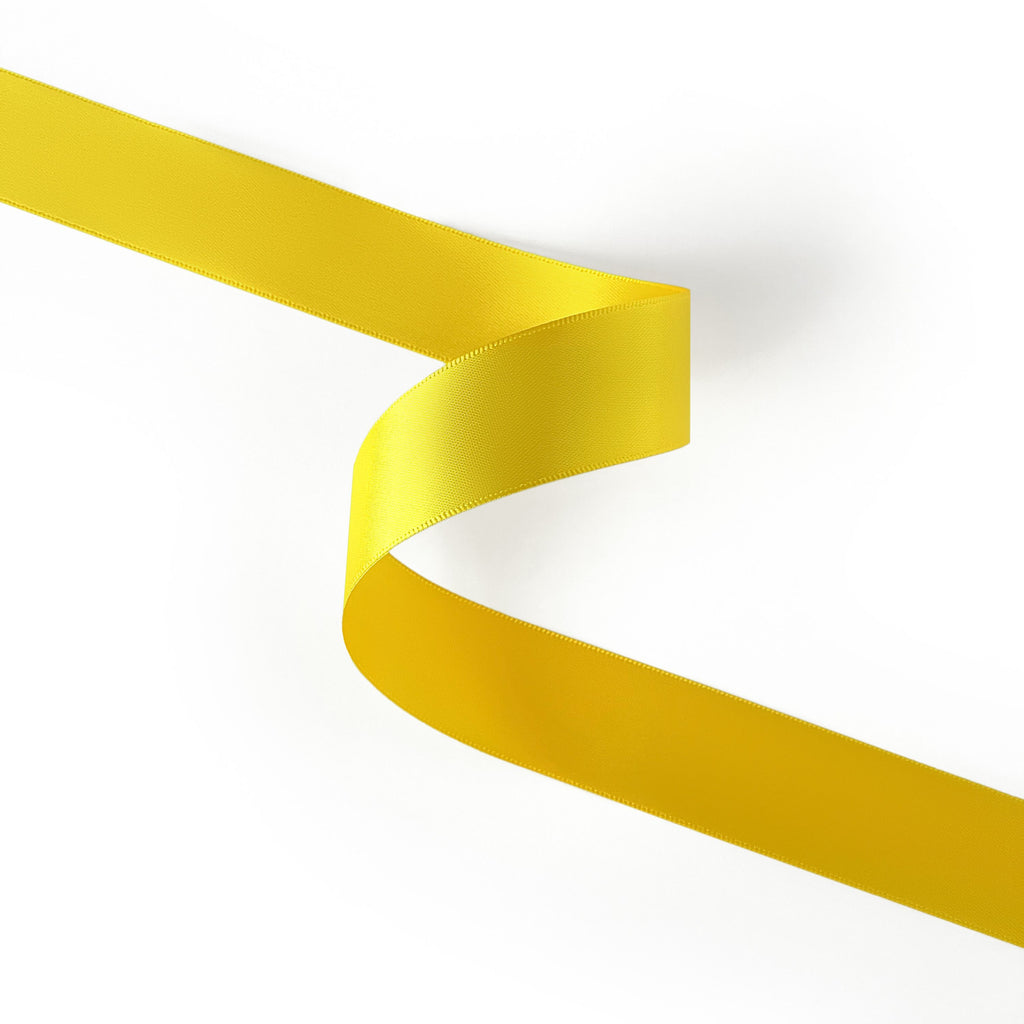 Peaco maize yellow 1 inch double-faced satin ribbon 100 yards, high-density OEKO-TEX certified polyester for corporate gifts and DIY decor (ISO 105 colorfast) 1" details