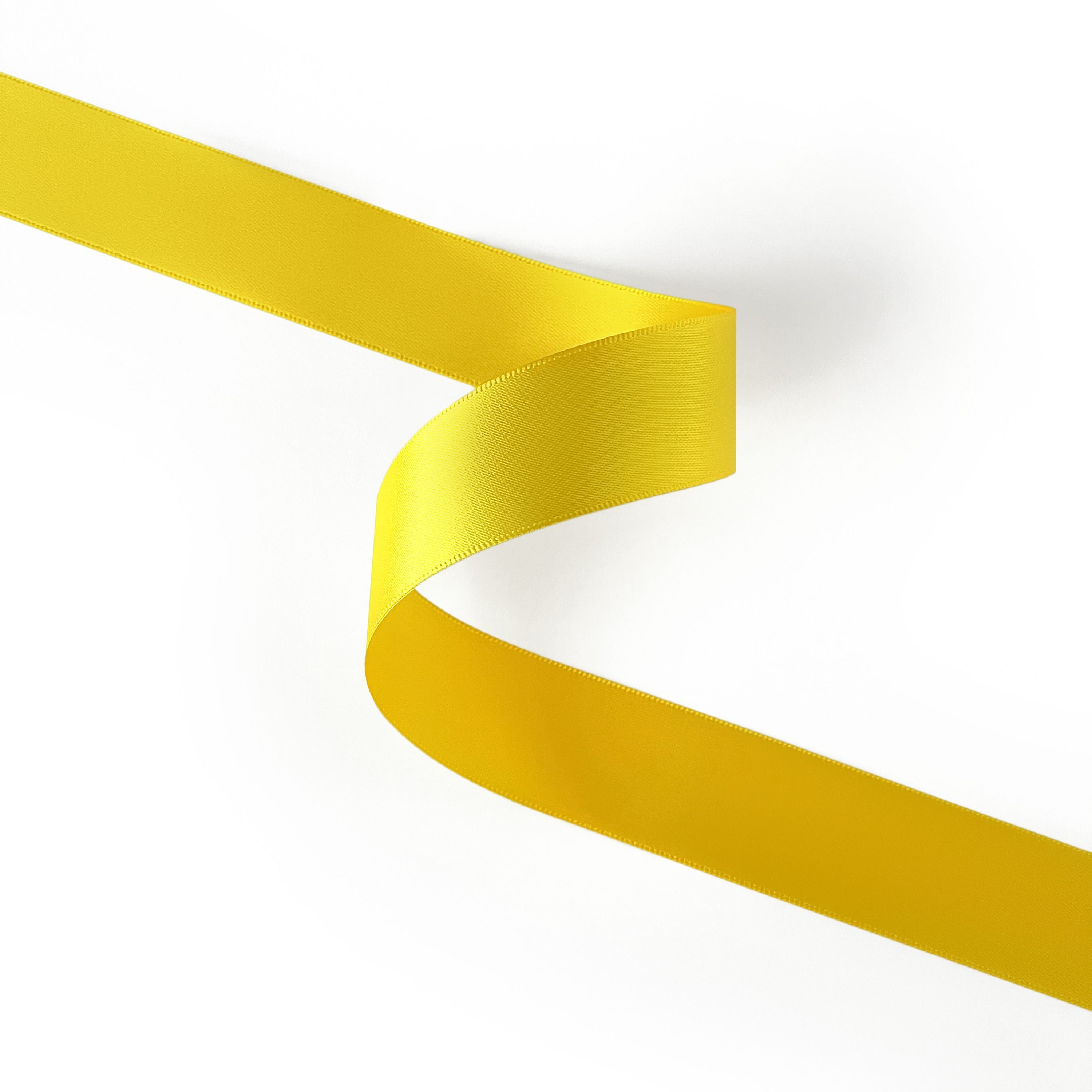 Peaco maize yellow 1 inch double-faced satin ribbon 100 yards, high-density OEKO-TEX certified polyester for corporate gifts and DIY decor (ISO 105 colorfast) 1" details