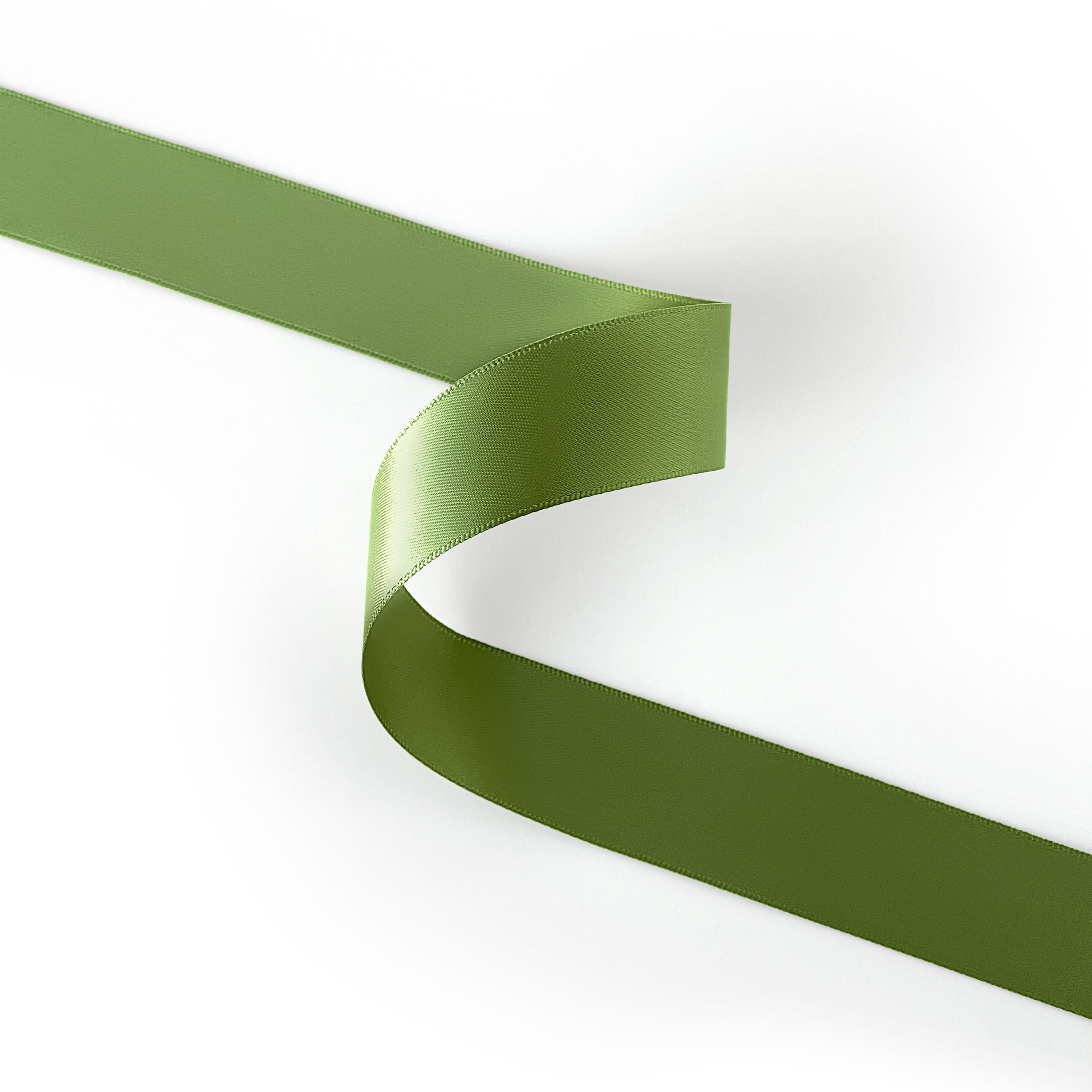 Peaco moss green 1 inch double-faced satin ribbon 100 yards, high-density OEKO-TEX certified polyester for corporate gifts and DIY decor (ISO 105 colorfast) 1" details
