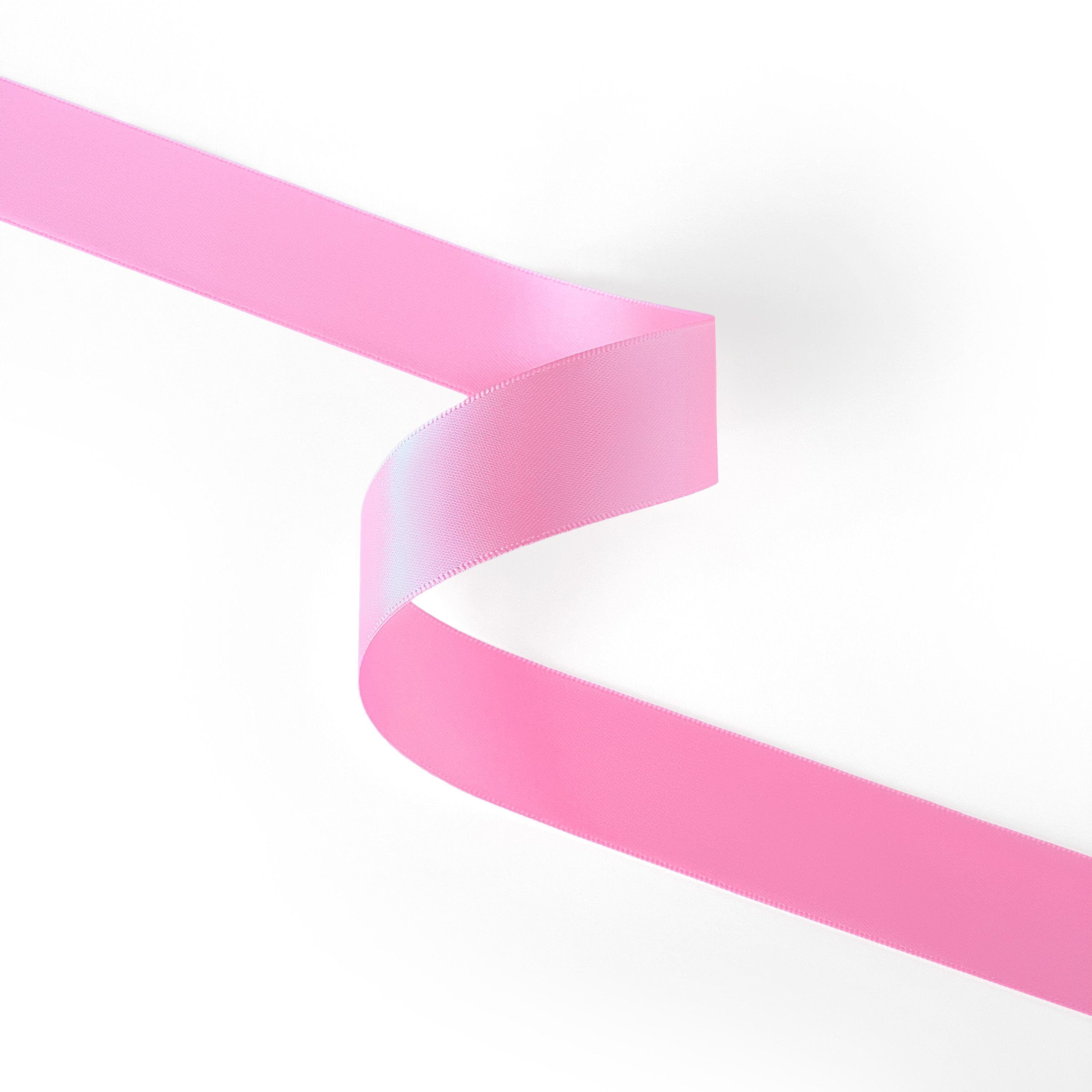 Peaco pink 1 inch double-faced satin ribbon 100 yards, high-density OEKO-TEX certified polyester for corporate gifts and DIY decor (ISO 105 colorfast) 1" details